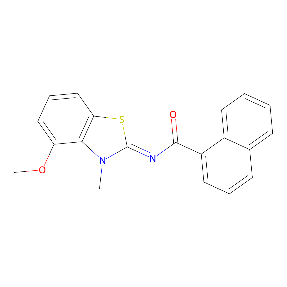 (E)-N-(4-methoxy-3-methylbenzo[d]thiazol-2(3H)-ylidene)-1-naphthamide molecular structure, CAS 441291-33-4