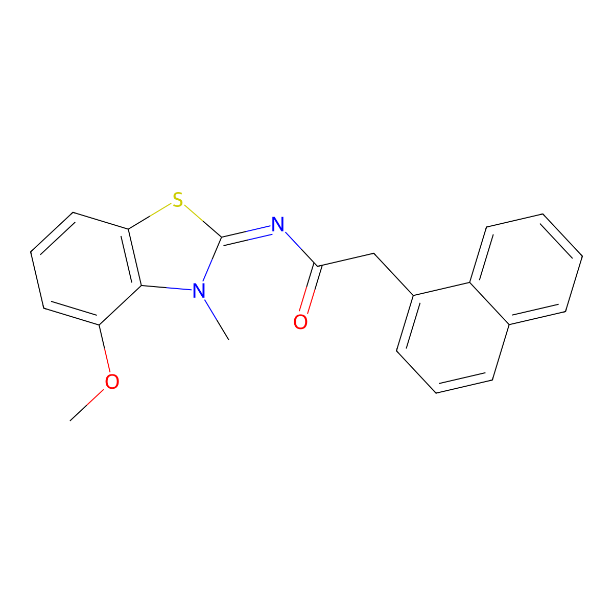 (E)-N-(4-methoxy-3-methylbenzo[d]thiazol-2(3H)-ylidene)-2-(naphthalen-1-yl)acetamide molecular structure, CAS 441291-37-8