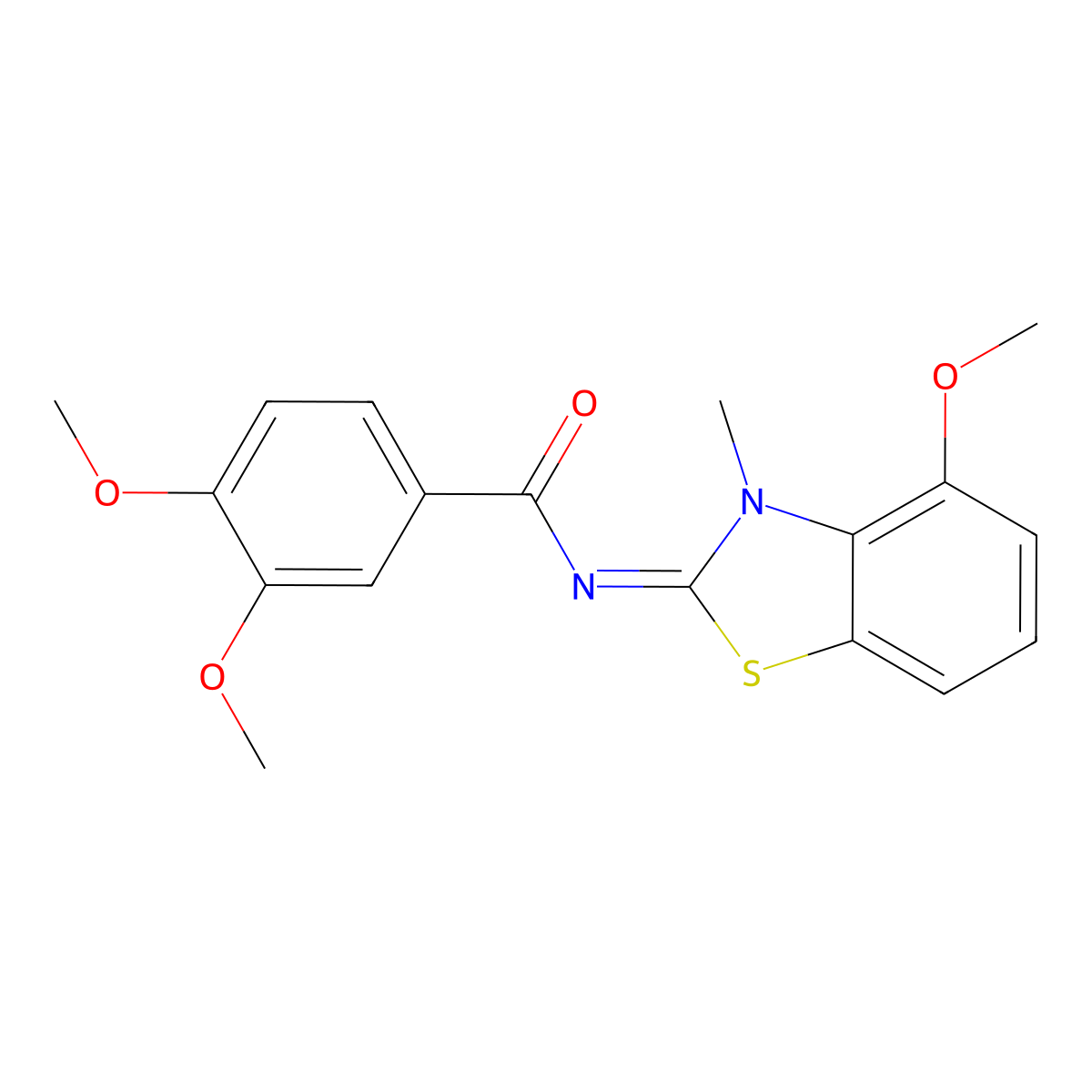 (E)-3,4-dimethoxy-N-(4-methoxy-3-methylbenzo[d]thiazol-2(3H)-ylidene)benzamide molecular structure, CAS 441291-38-9