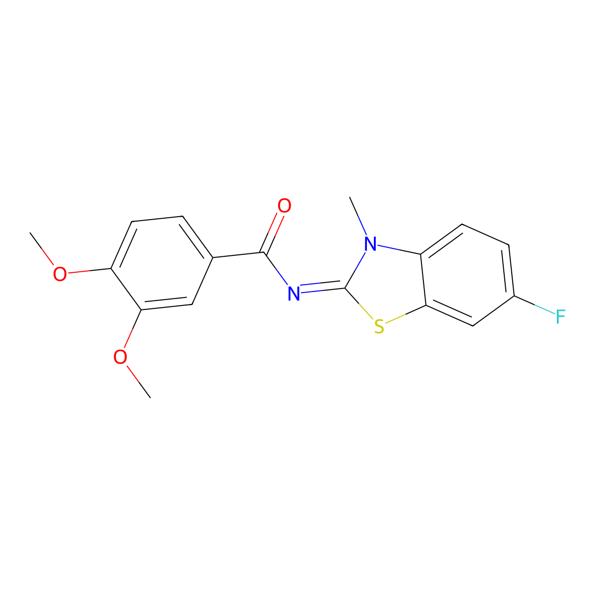 (E)-N-(6-fluoro-3-methylbenzo[d]thiazol-2(3H)-ylidene)-3,4-dimethoxybenzamide molecular structure, CAS 441291-39-0