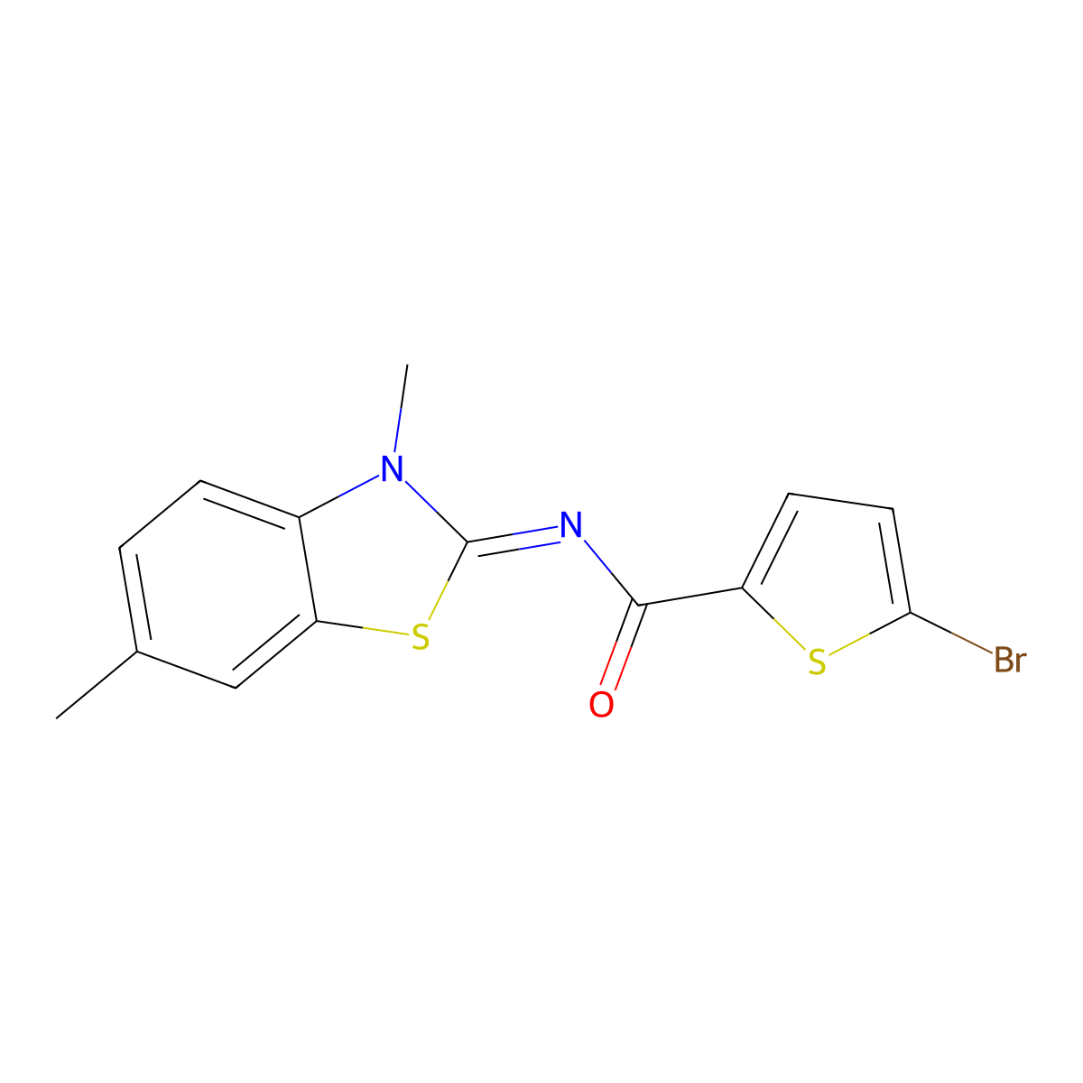 (E)-5-bromo-N-(3,6-dimethylbenzo[d]thiazol-2(3H)-ylidene)thiophene-2-carboxamide molecular structure, CAS 441291-41-4