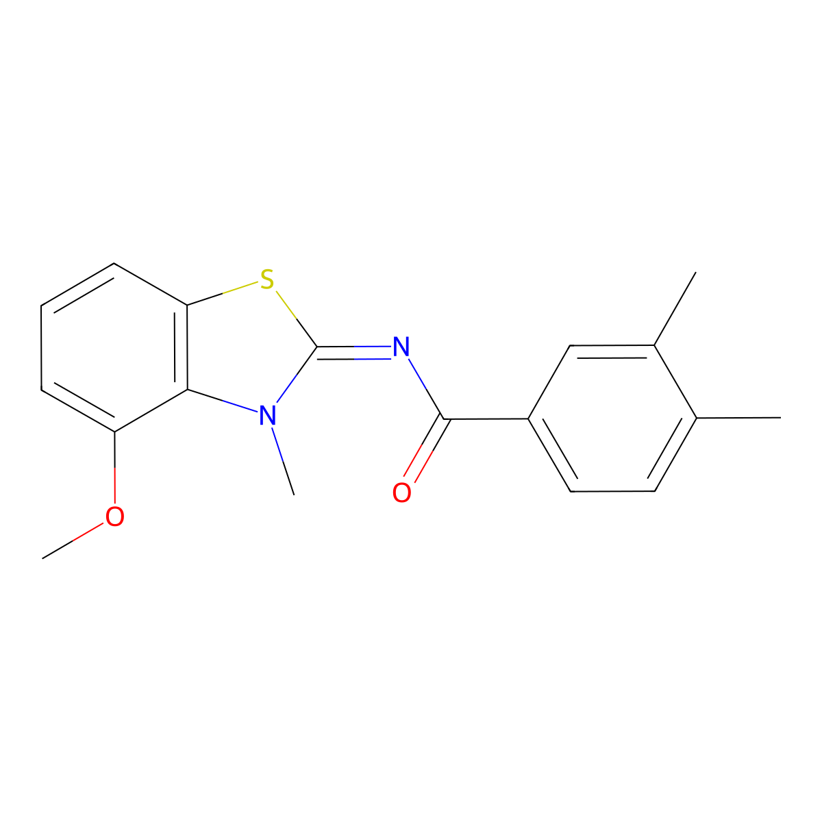 (E)-N-(4-methoxy-3-methylbenzo[d]thiazol-2(3H)-ylidene)-3,4-dimethylbenzamide molecular structure, CAS 441291-50-5