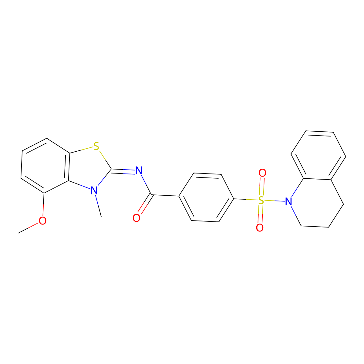 (E)-4-((3,4-dihydroquinolin-1(2H)-yl)sulfonyl)-N-(4-methoxy-3-methylbenzo[d]thiazol-2(3H)-ylidene)benzamide molecular structure, CAS 441291-51-6