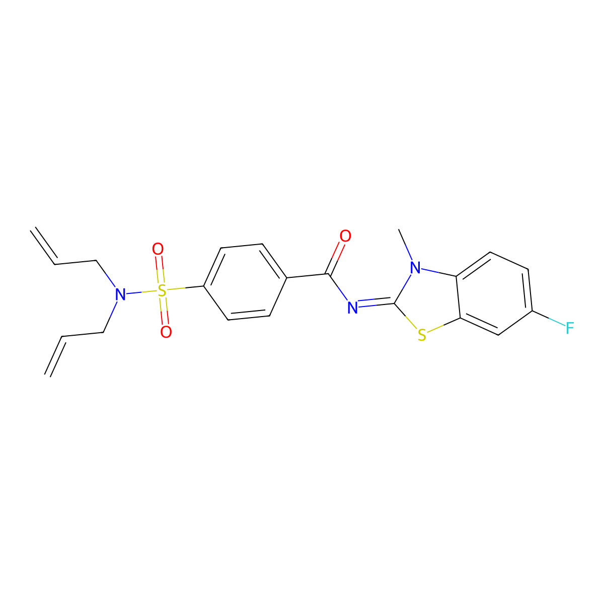 (E)-4-(N,N-diallylsulfamoyl)-N-(6-fluoro-3-methylbenzo[d]thiazol-2(3H)-ylidene)benzamide molecular structure, CAS 441291-61-8