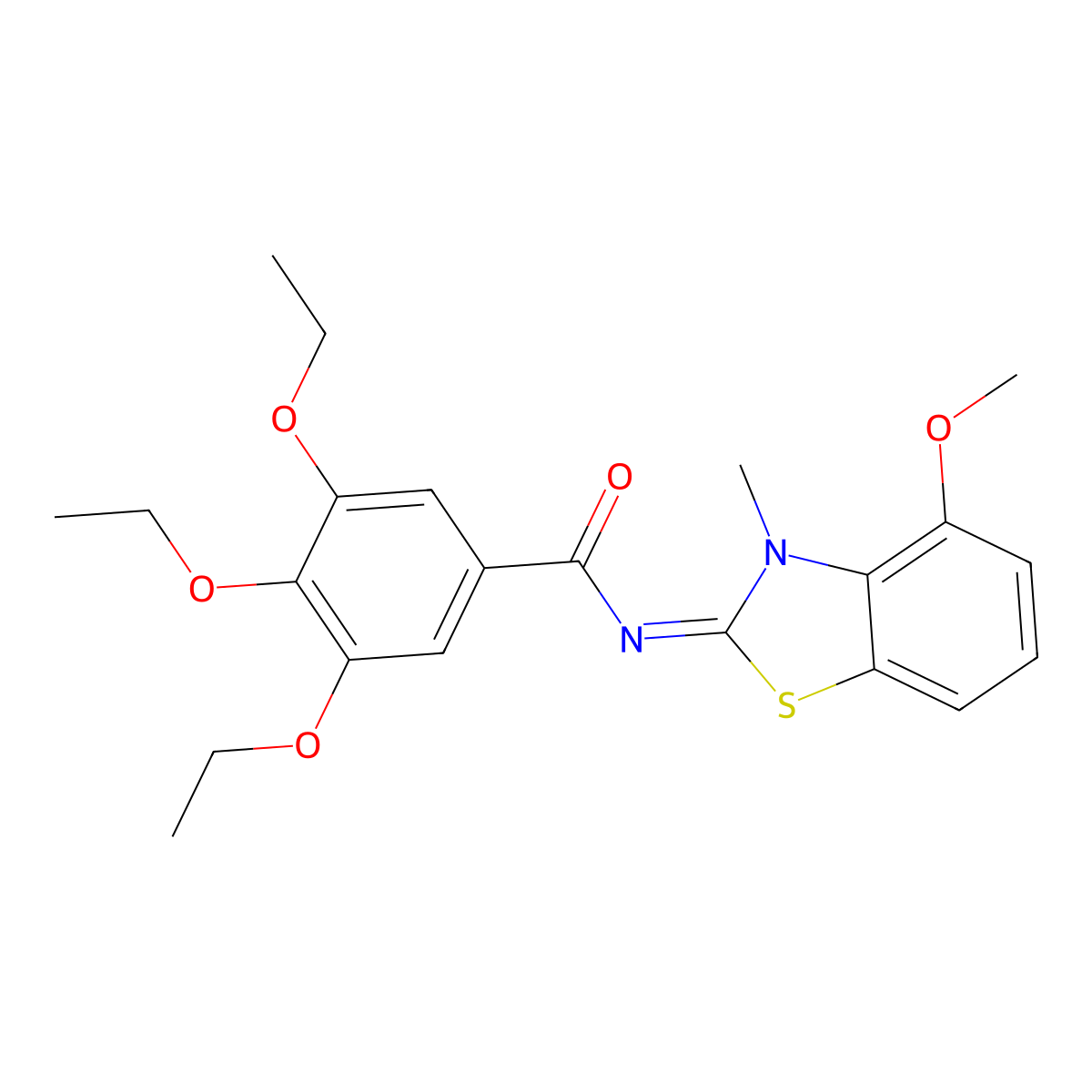 (E)-3,4,5-triethoxy-N-(4-methoxy-3-methylbenzo[d]thiazol-2(3H)-ylidene)benzamide molecular structure, CAS 441291-62-9