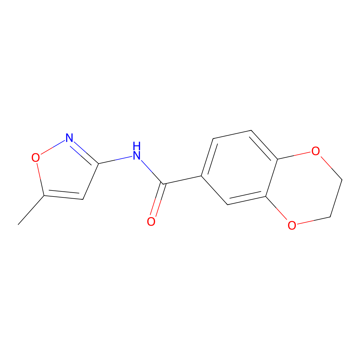 N-(5-methyl-3-isoxazolyl)-2,3-dihydro-1,4-benzodioxine-6-carboxamide molecular structure, CAS 441291-83-4
