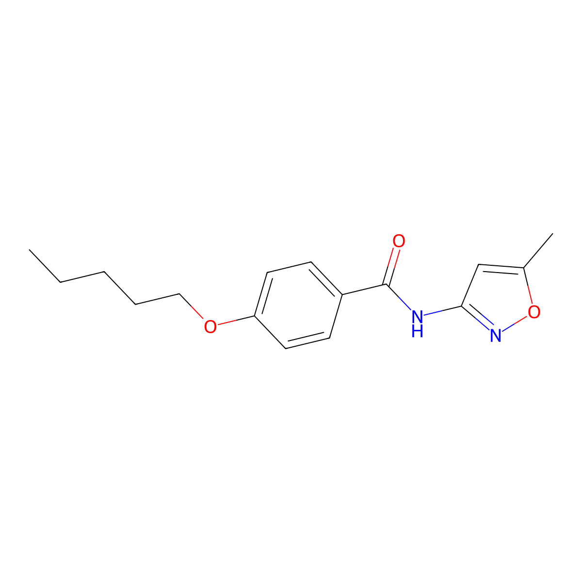 N-(5-methylisoxazol-3-yl)-4-(pentyloxy)benzamide molecular structure, CAS 441291-84-5