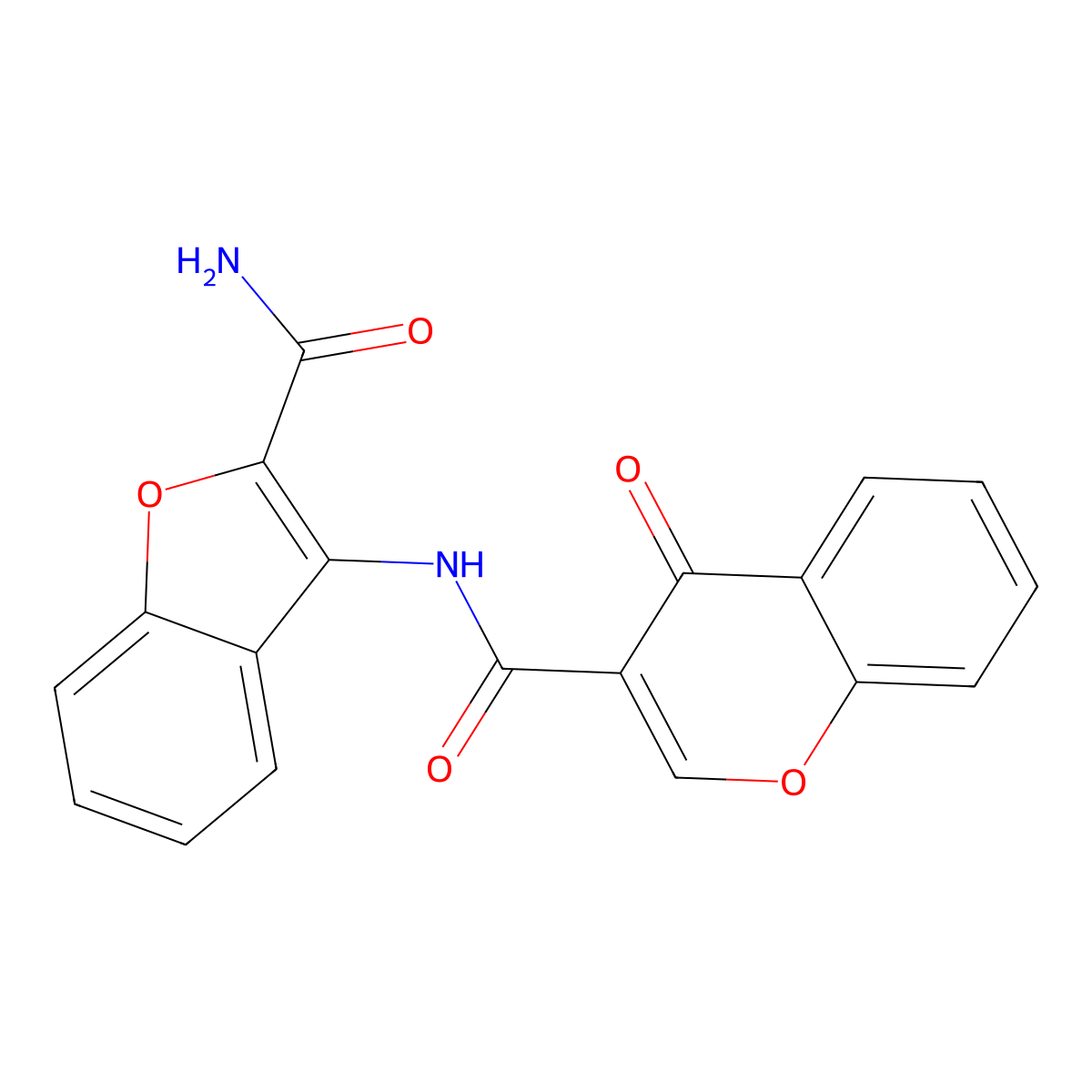 N-(2-carbamoylbenzofuran-3-yl)-4-oxo-4H-chromene-3-carboxamide molecular structure, CAS 441291-86-7