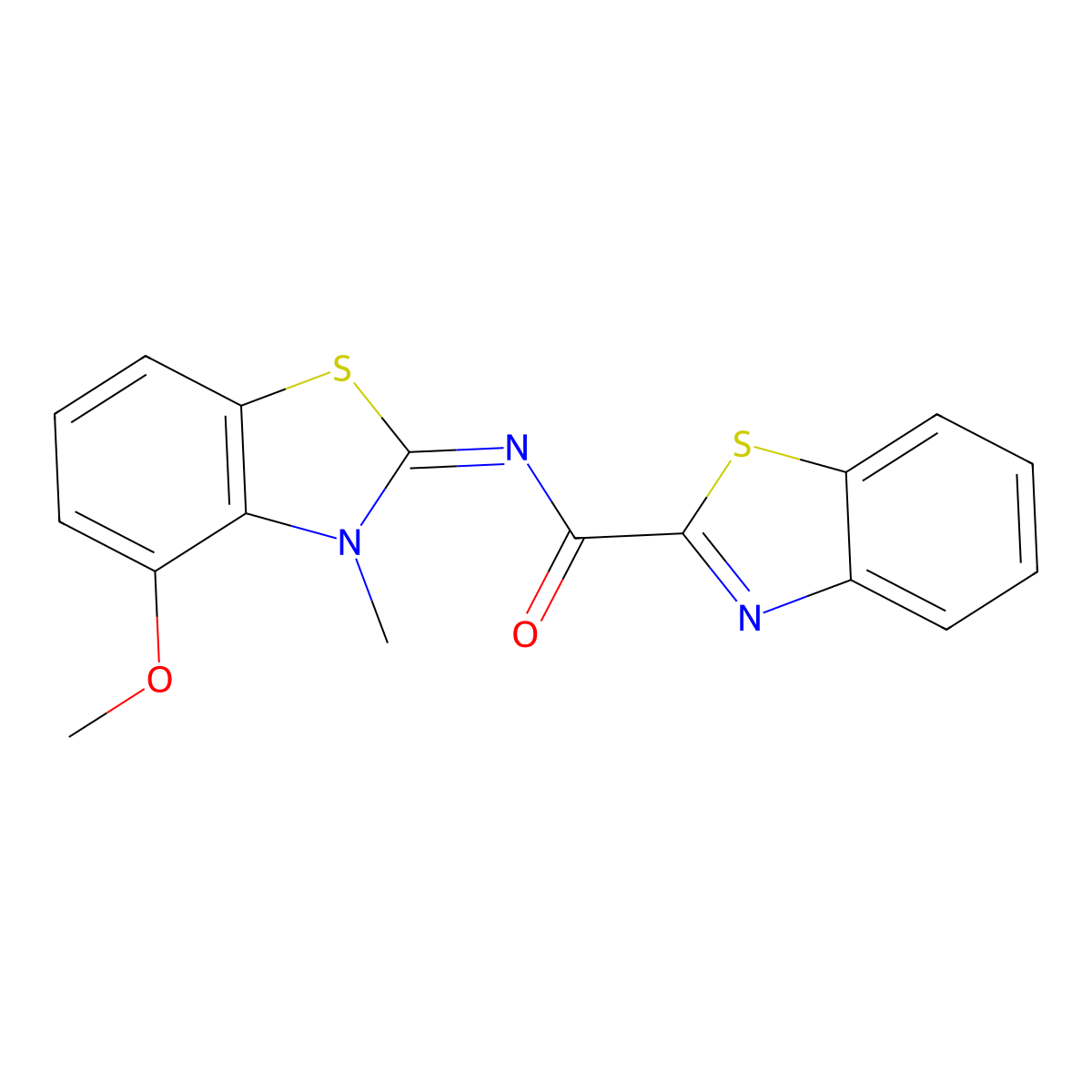 (E)-N-(4-methoxy-3-methylbenzo[d]thiazol-2(3H)-ylidene)benzo[d]thiazole-2-carboxamide molecular structure, CAS 441291-87-8