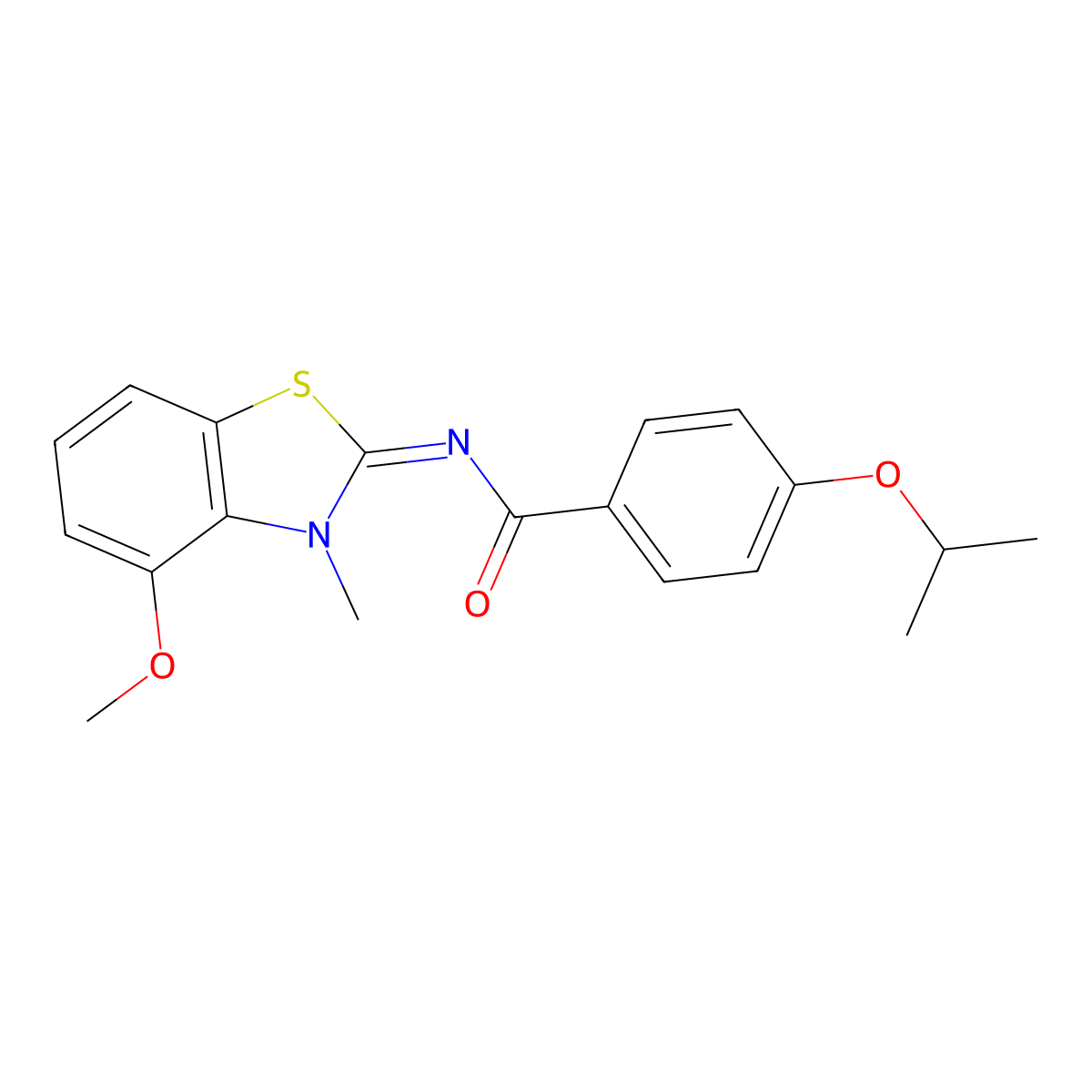 (E)-4-isopropoxy-N-(4-methoxy-3-methylbenzo[d]thiazol-2(3H)-ylidene)benzamide molecular structure, CAS 441291-88-9