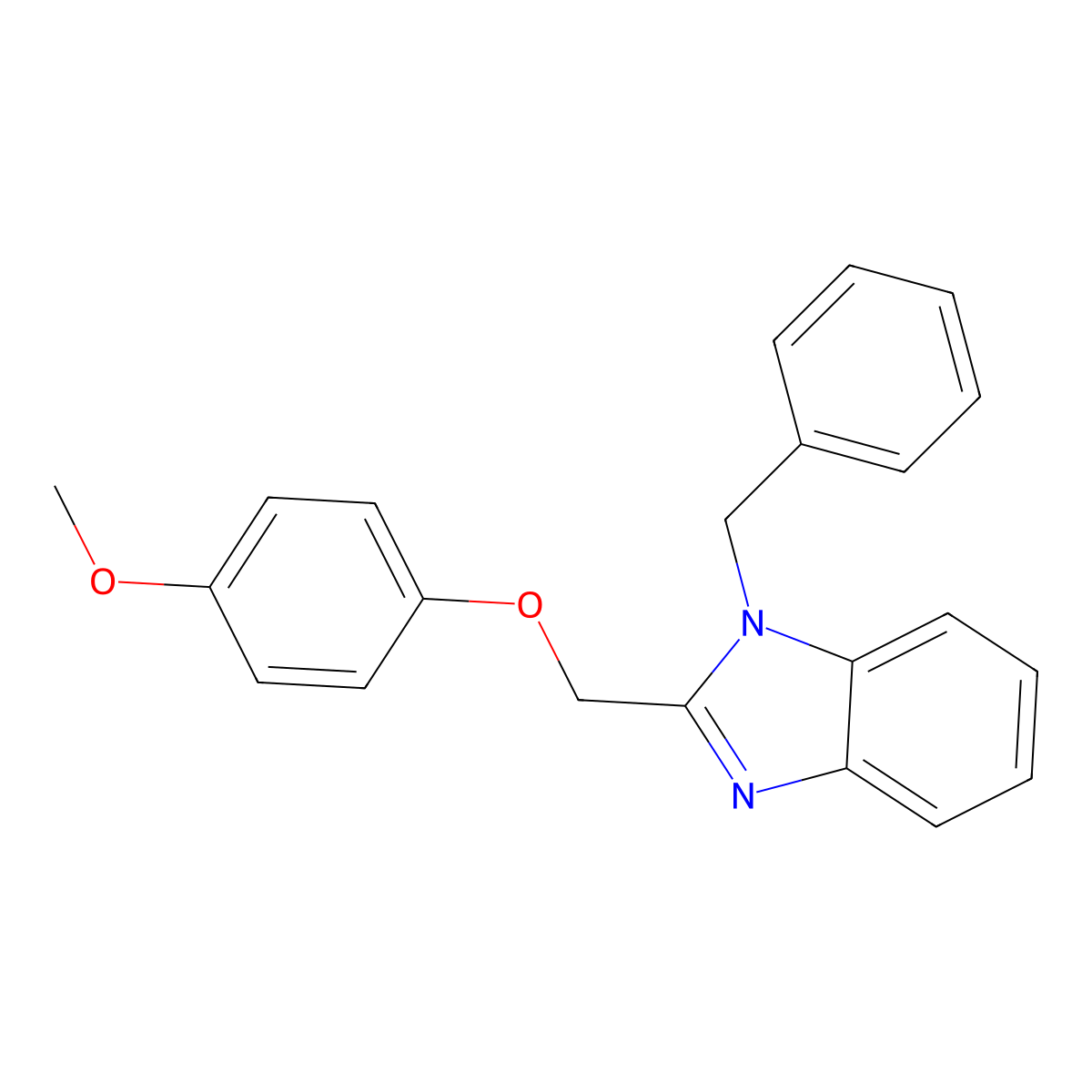 1-benzyl-2-[(4-methoxyphenoxy)methyl]-1H-1,3-benzodiazole molecular structure, CAS 441291-98-1