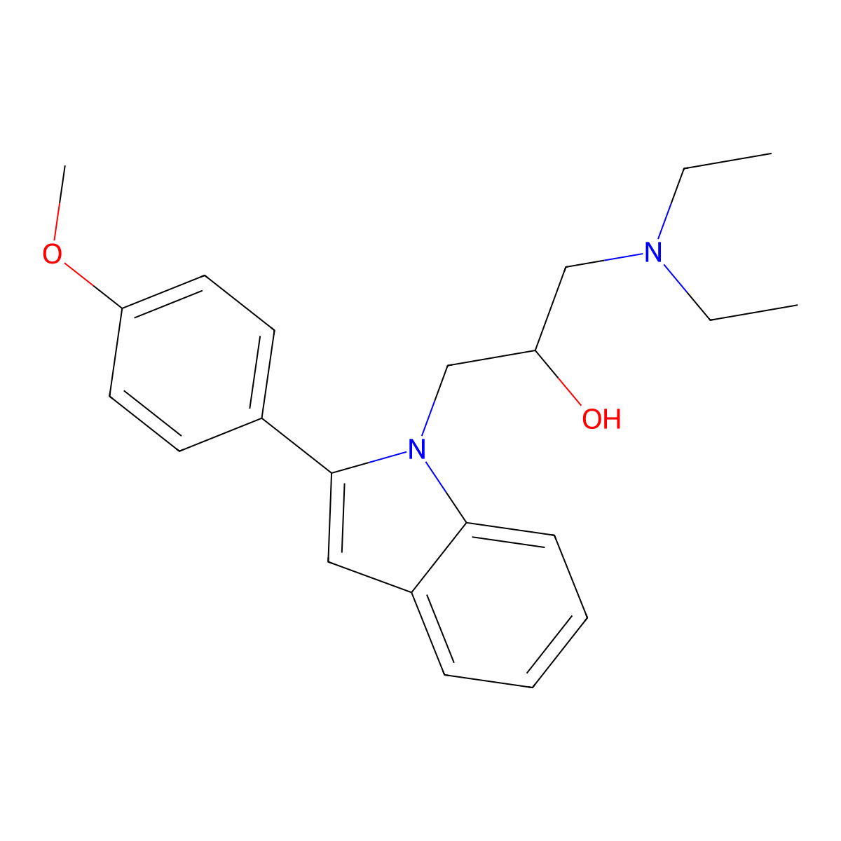 1-(diethylamino)-3-[2-(4-methoxyphenyl)-1H-indol-1-yl]propan-2-ol molecular structure, CAS 441292-01-9