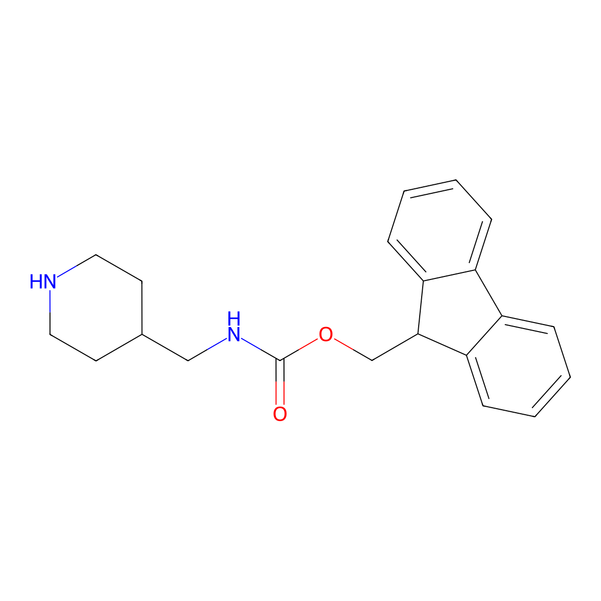 (9H-Fluoren-9-yl)methyl (piperidin-4-ylmethyl)carbamate molecular structure, CAS 441295-75-6