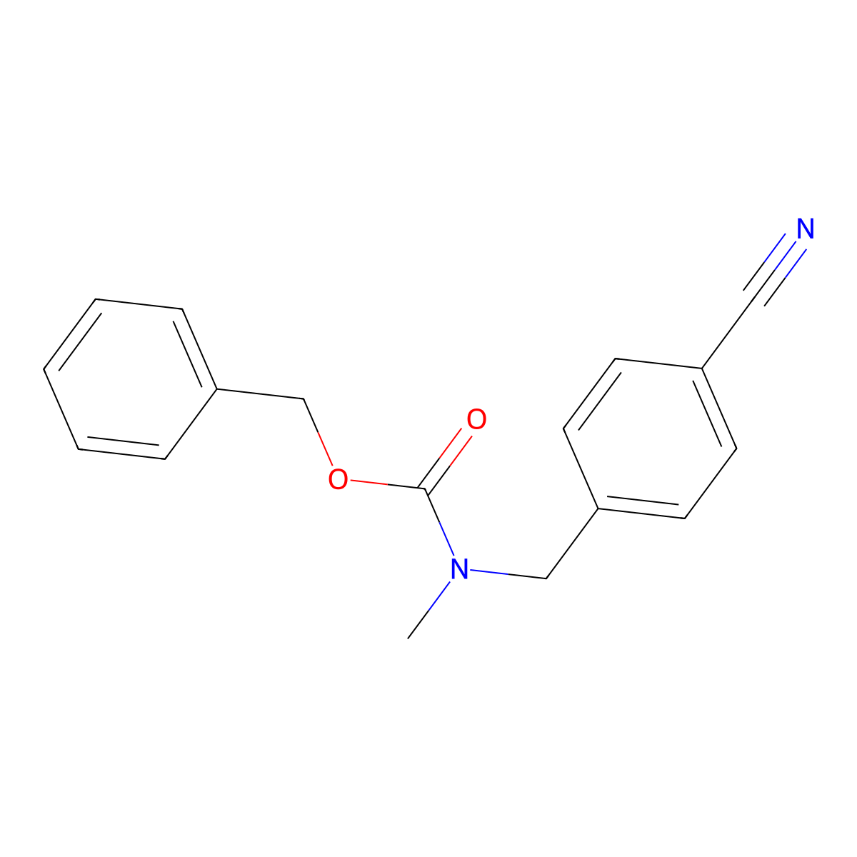 benzyl N-[(4-cyanophenyl)methyl]-N-methylcarbamate molecular structure, CAS 441295-89-2