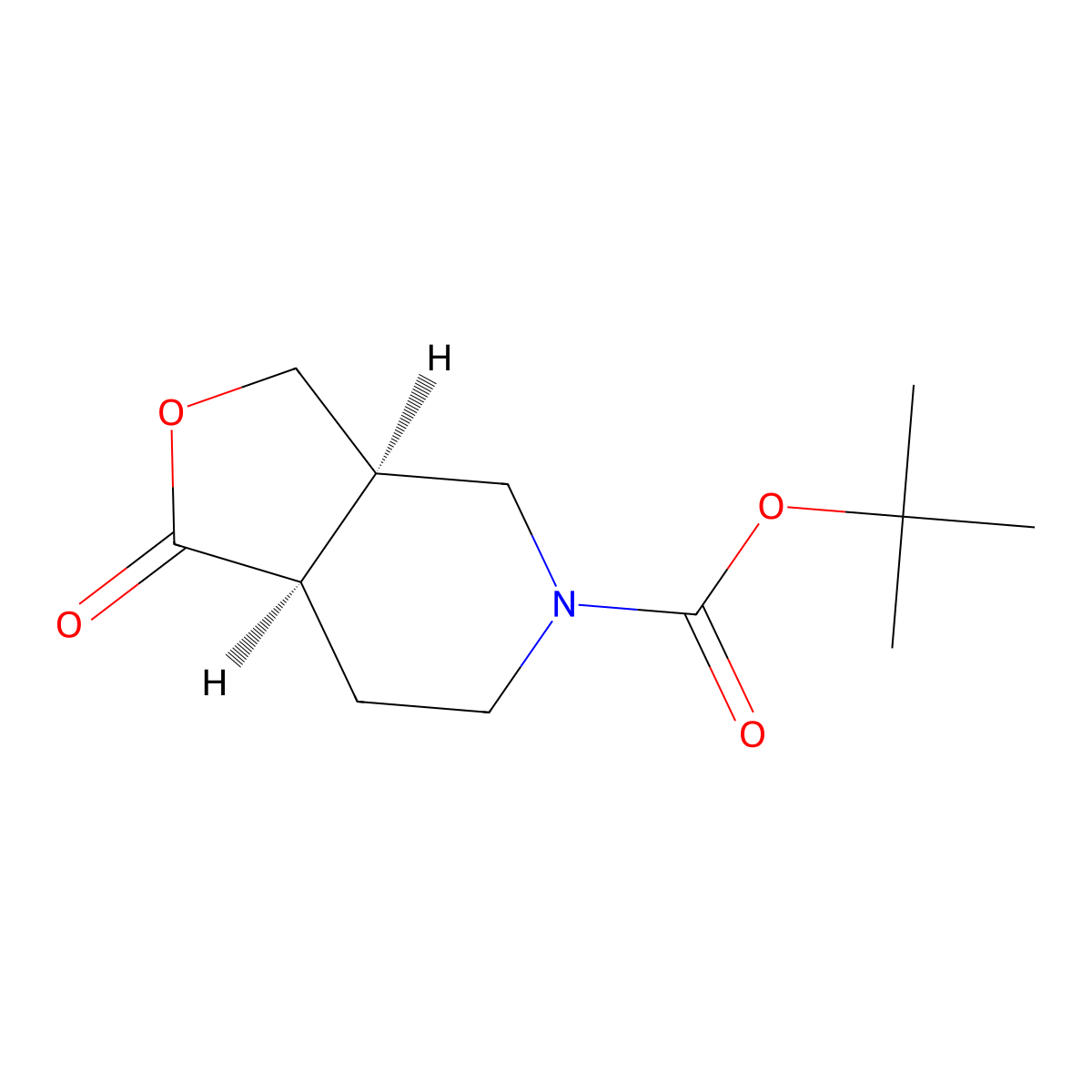 (3AR,7AR)-Rel-5-boc-hexahydro-1-oxo-furo[3,4-C]pyridine molecular structure, CAS 441297-78-5