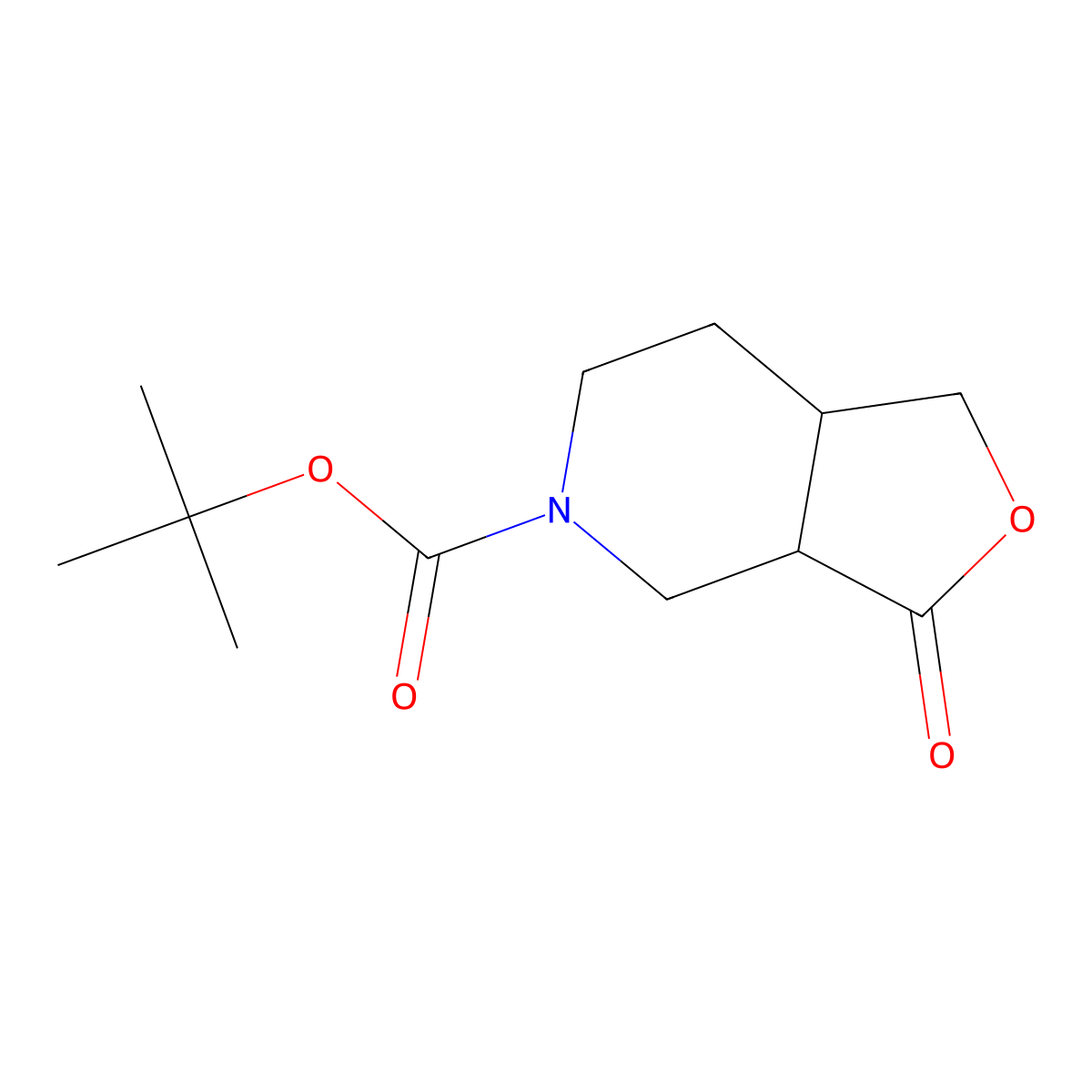 Tert-butyl 3-oxo-1,3a,4,6,7,7a-hexahydrofuro[3,4-c]pyridine-5-carboxylate molecular structure, CAS 441297-79-6