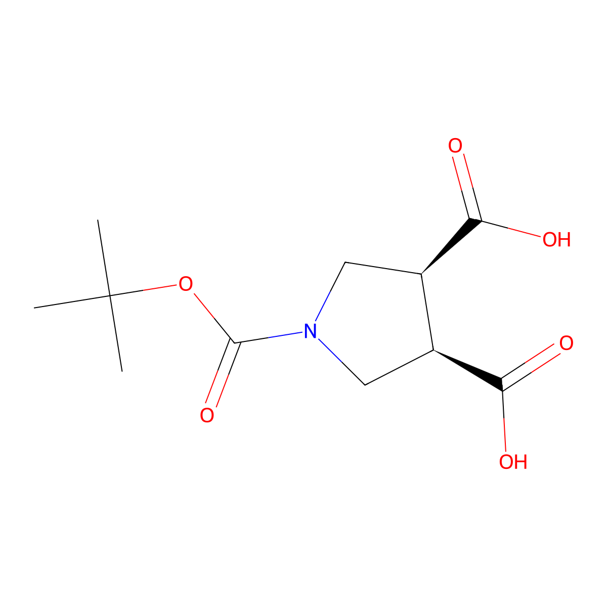 rel-1-(1,1-Dimethylethyl) (3R,4S)-1,3,4-pyrrolidinetricarboxylate molecular structure, CAS 441298-21-1