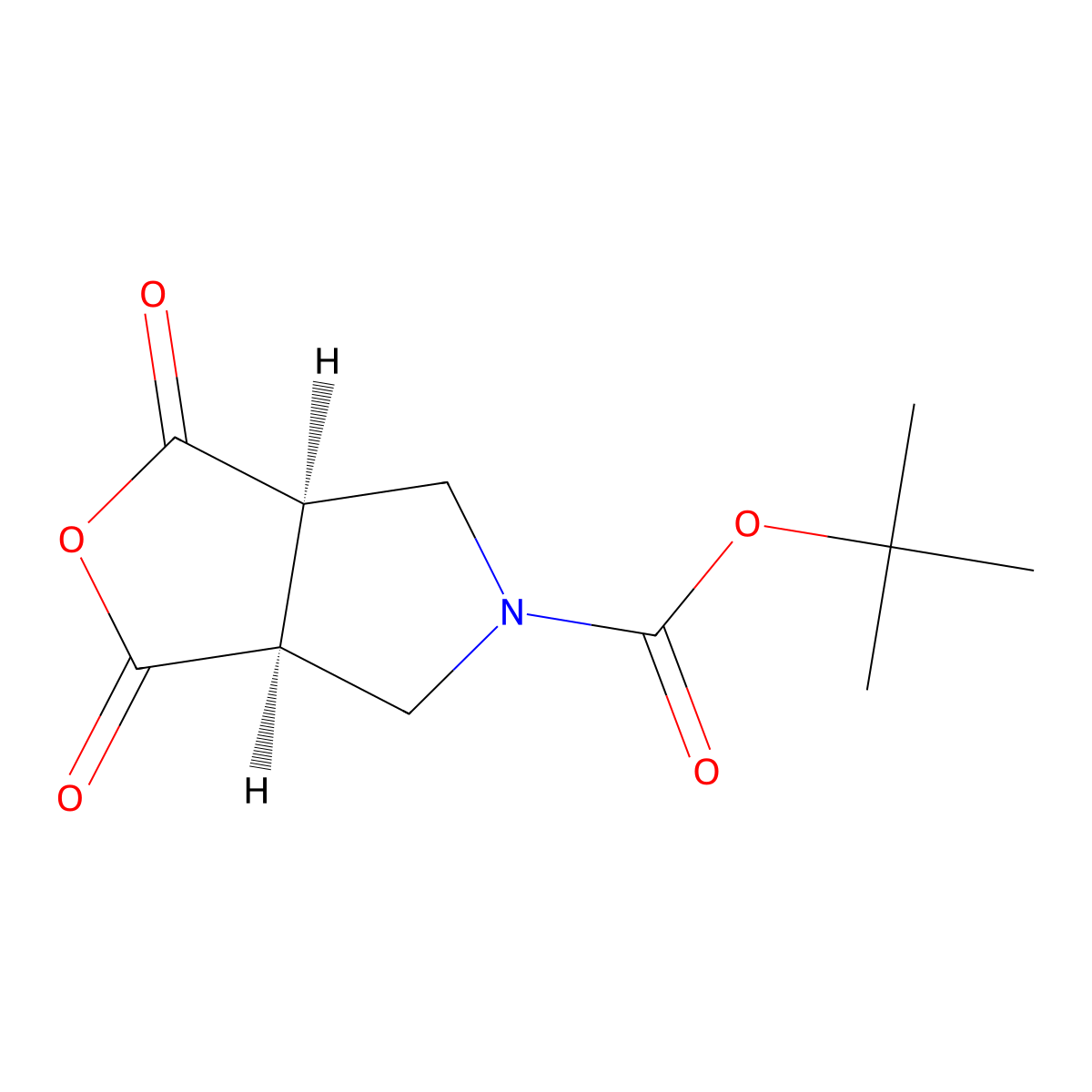 tert-butyl (3aR,6aS)-1,3-dioxo-hexahydro-1H-furo[3,4-c]pyrrole-5-carboxylate molecular structure, CAS 441298-22-2