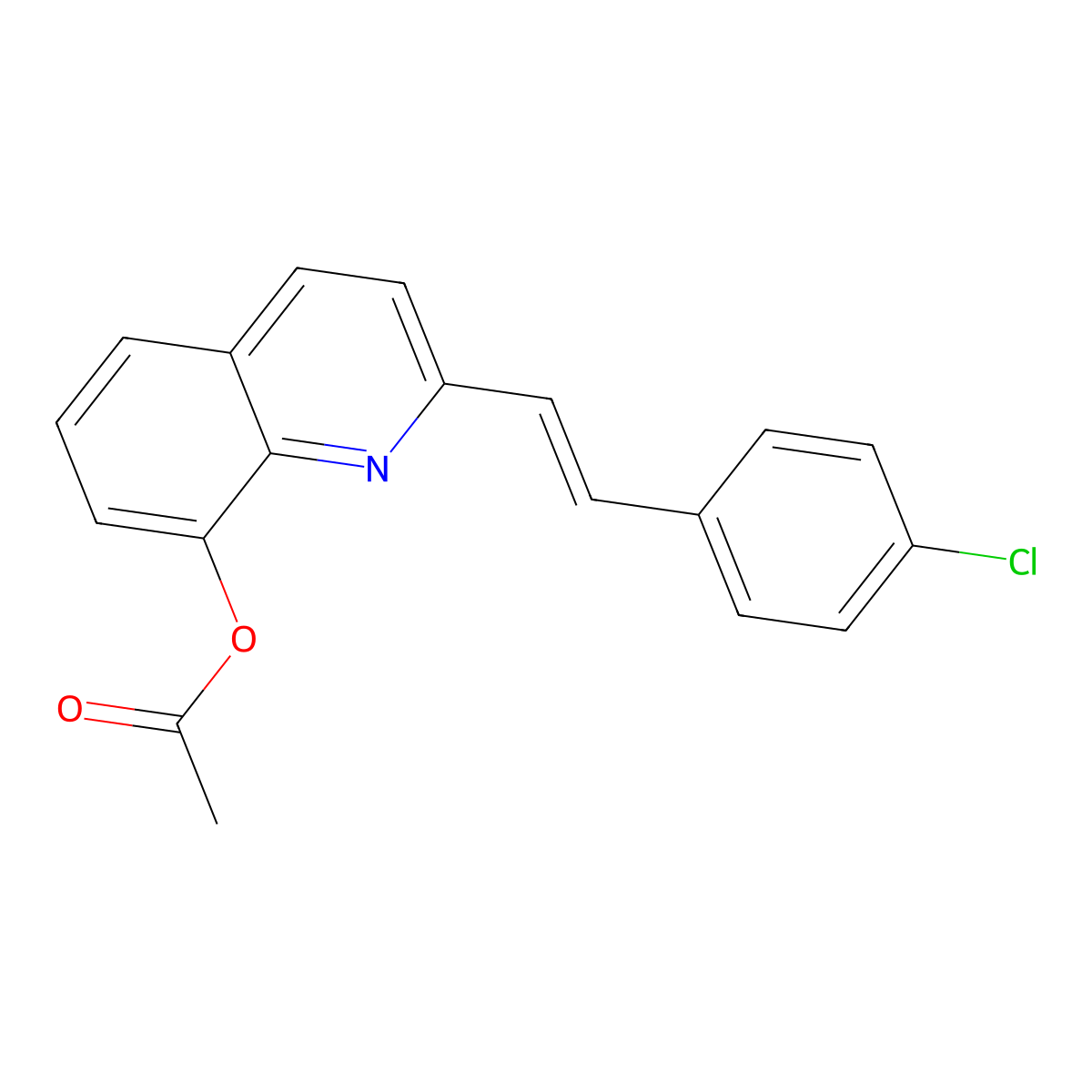 [2-[2-(4-Chlorophenyl)ethenyl]quinolin-8-yl] acetate molecular structure, CAS 4413-76-7