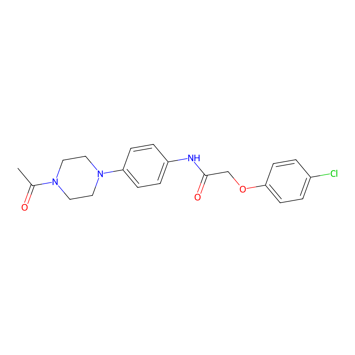 N-[4-(4-acetylpiperazin-1-yl)phenyl]-2-(4-chlorophenoxy)acetamide molecular structure, CAS 441314-14-3