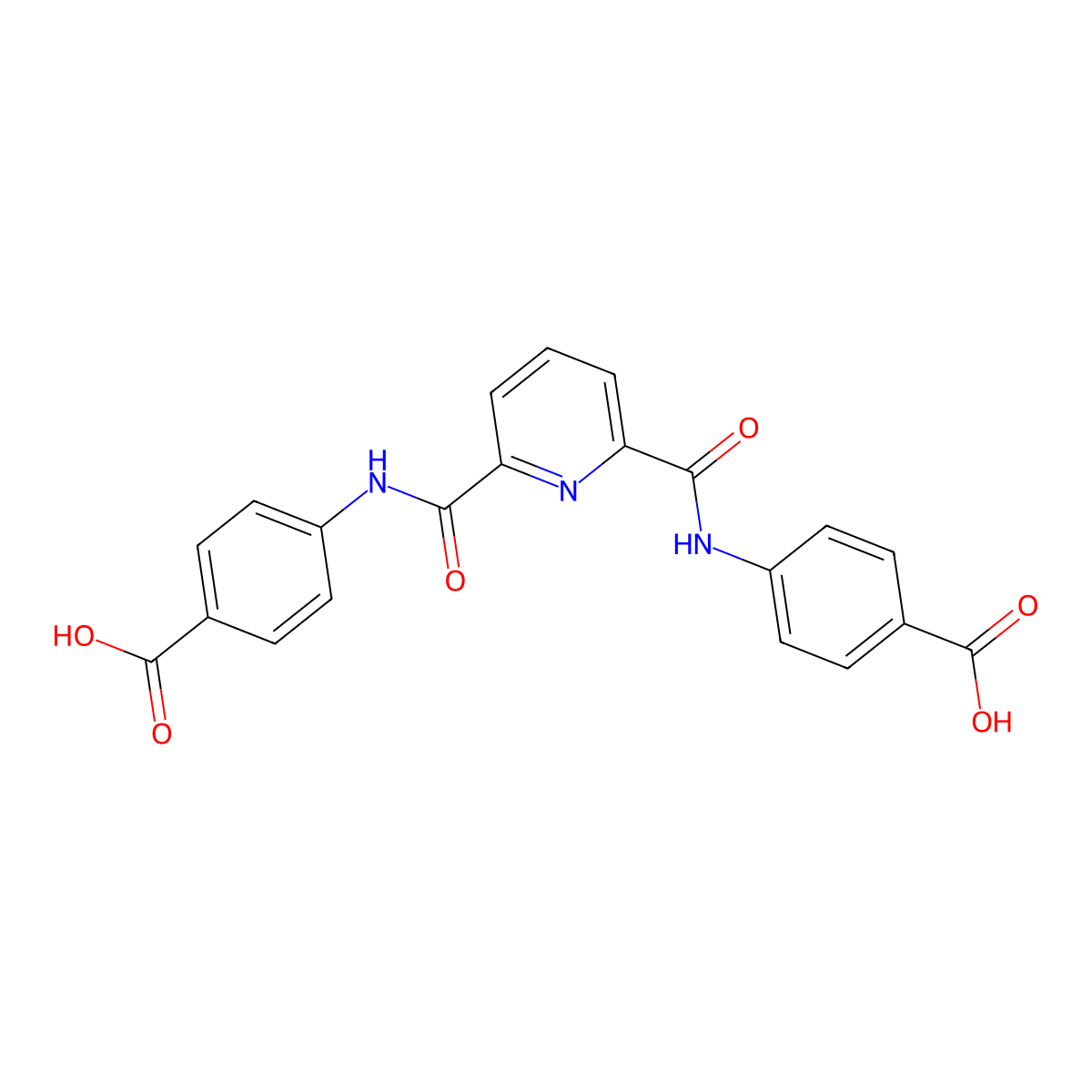 4-{[(6-{[(4-Carboxyphenyl)amino]carbonyl}pyridin-2-yl)carbonyl]amino}benzoic acid molecular structure, CAS 441314-18-7