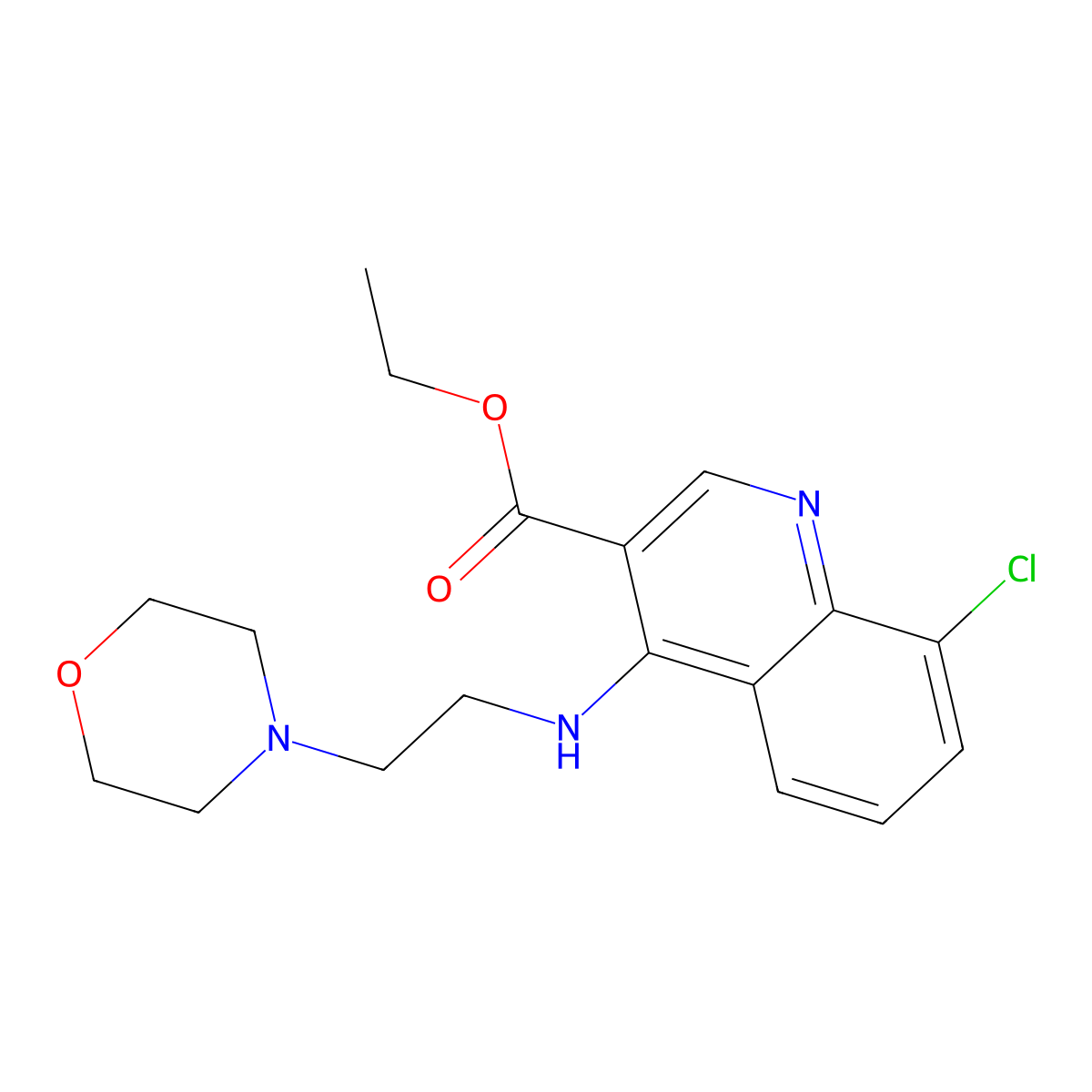 Ethyl 8-chloro-4-{[2-(4-morpholinyl)ethyl]amino}-3-quinolinecarboxylate molecular structure, CAS 441314-31-4
