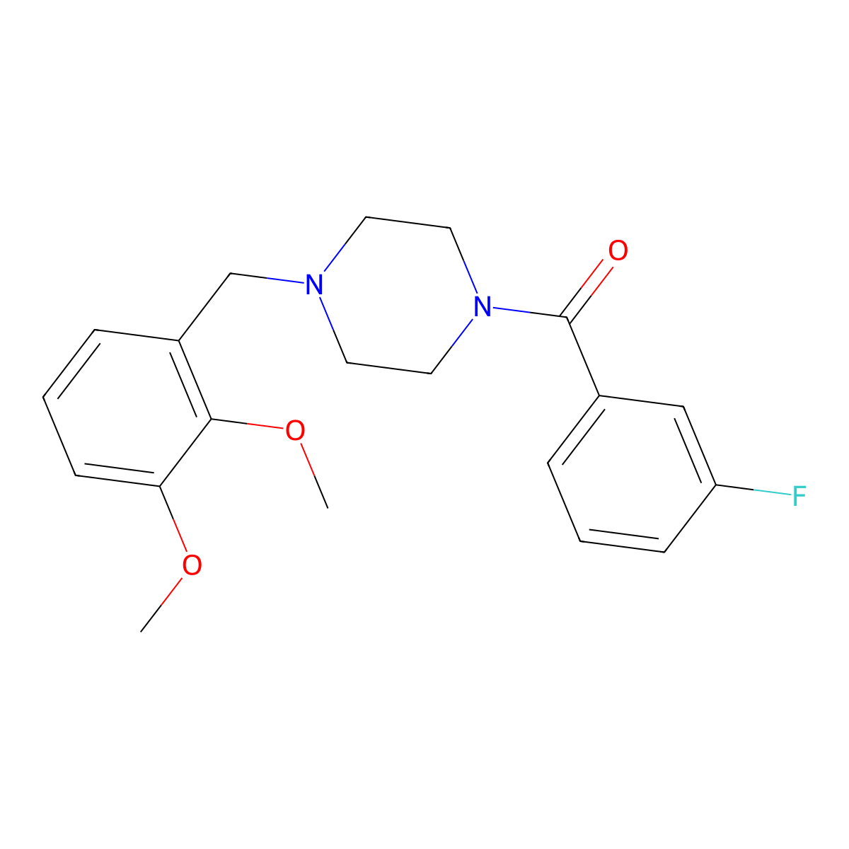[4-[(2,3-Dimethoxyphenyl)methyl]piperazin-1-yl]-(3-fluorophenyl)methanone molecular structure, CAS 441314-55-2