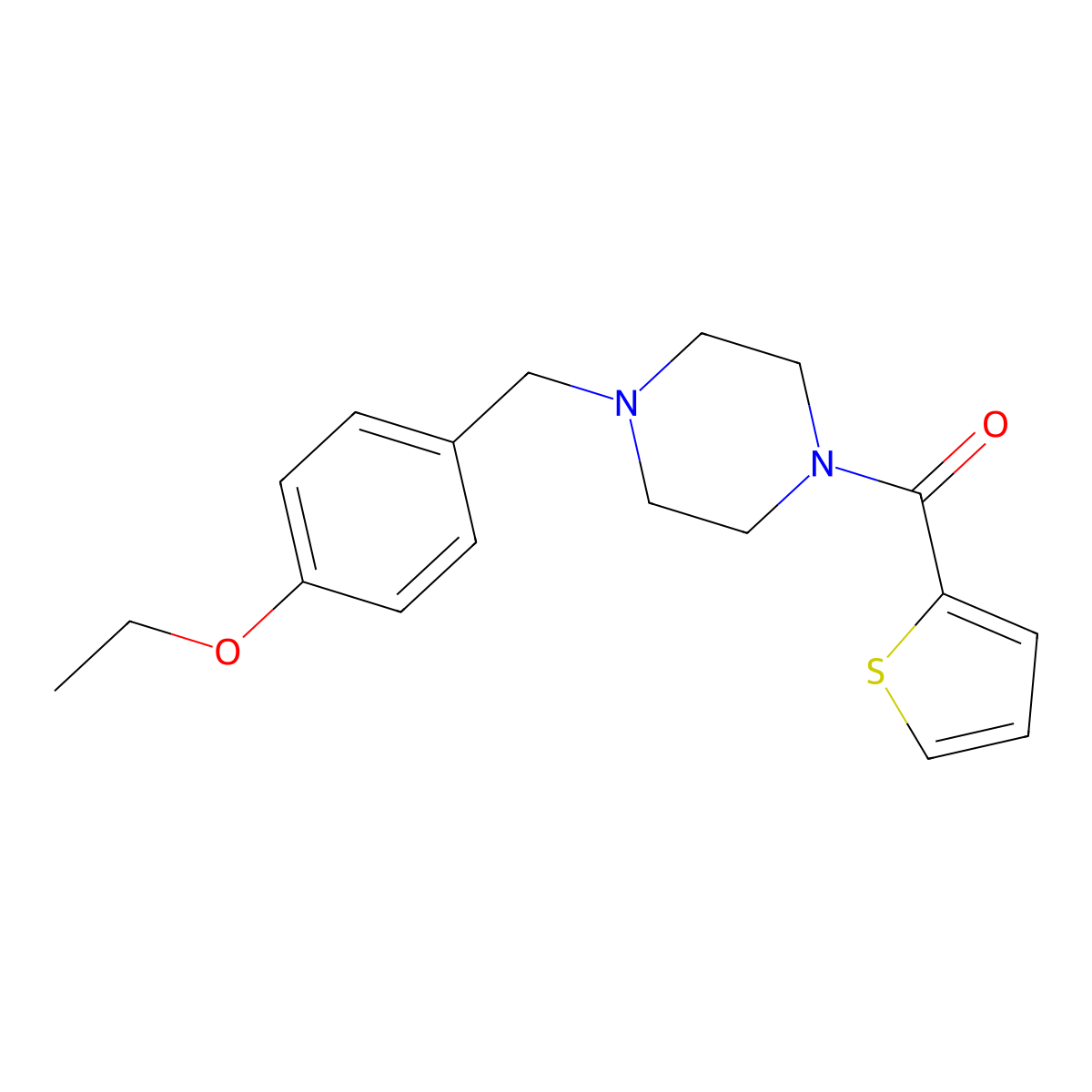 [4-(4-Ethoxybenzyl)piperazino](2-thienyl)methanone molecular structure, CAS 441314-57-4