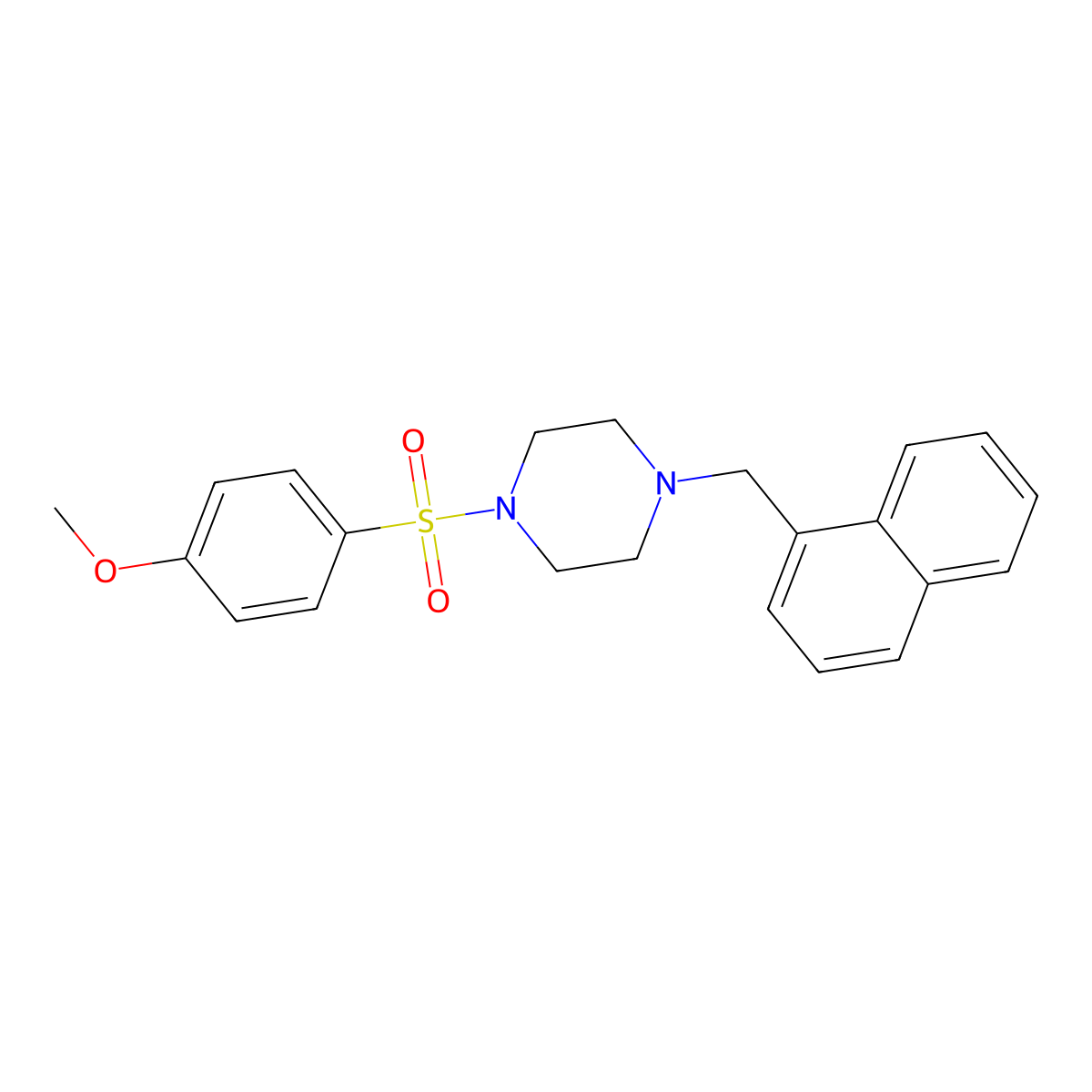 1-(4-Methoxyphenyl)sulfonyl-4-(naphthalen-1-ylmethyl)piperazine molecular structure, CAS 441314-61-0