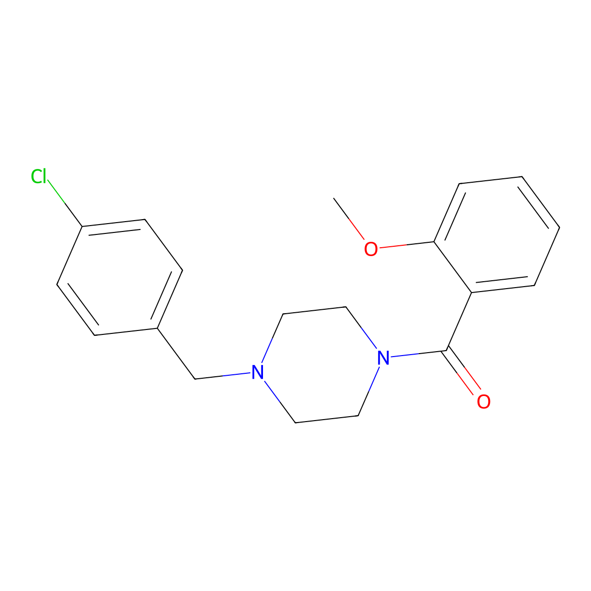 1-(4-Chlorobenzyl)-4-(2-methoxybenzoyl)piperazine molecular structure, CAS 441314-63-2