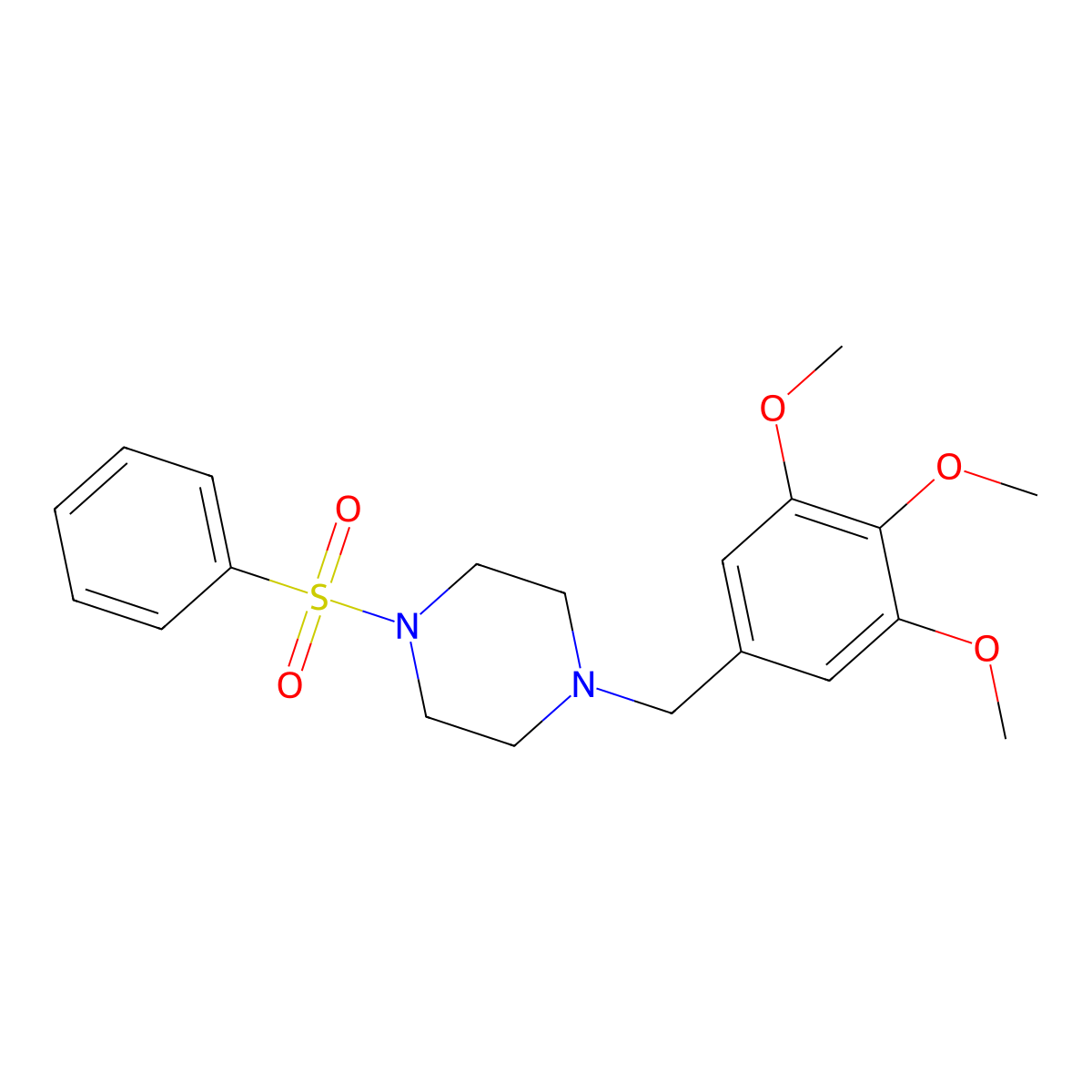 1-(Phenylsulfonyl)-4-(3,4,5-trimethoxybenzyl)piperazine molecular structure, CAS 441314-67-6