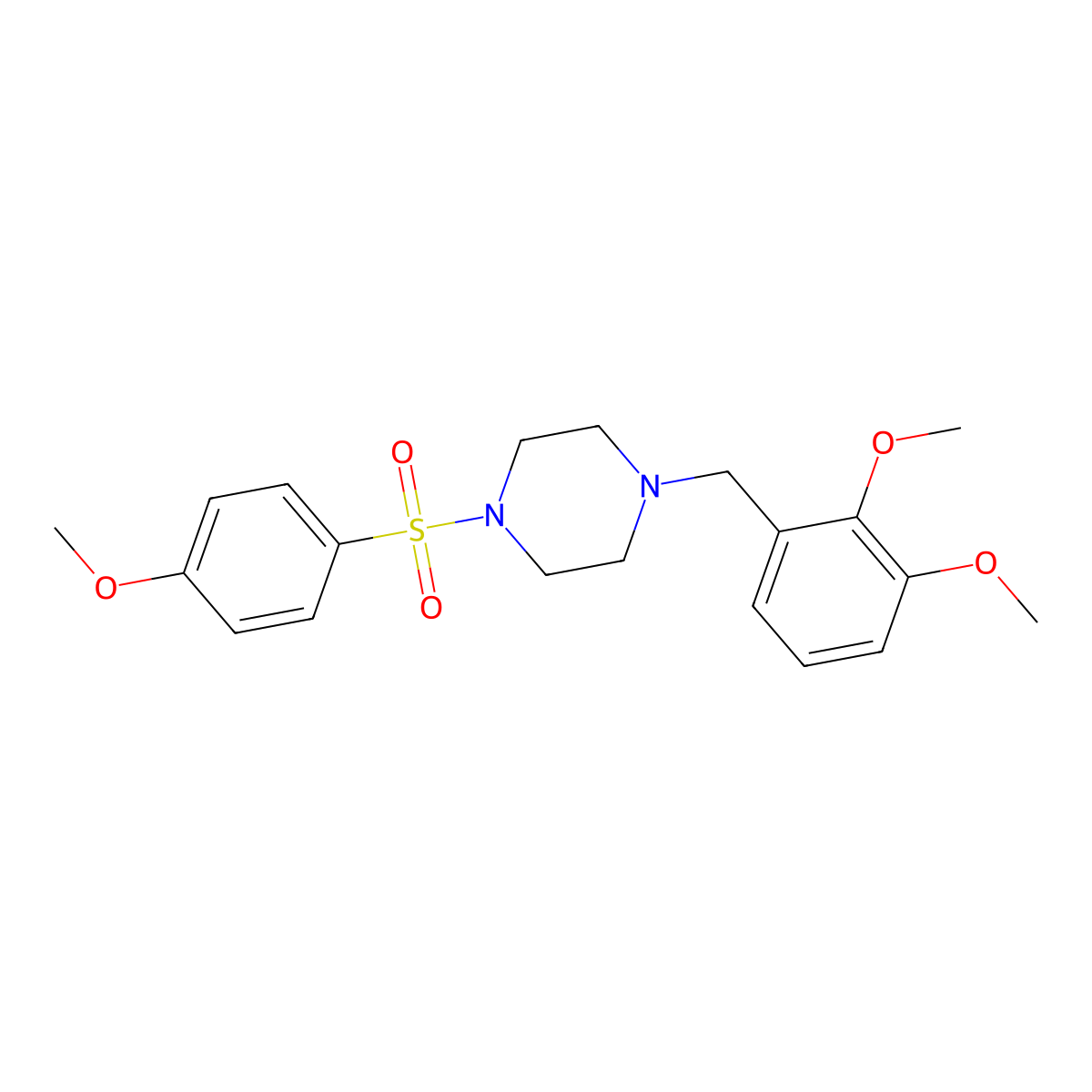 1-(2,3-Dimethoxybenzyl)-4-[(4-methoxyphenyl)sulfonyl]piperazine molecular structure, CAS 441314-68-7