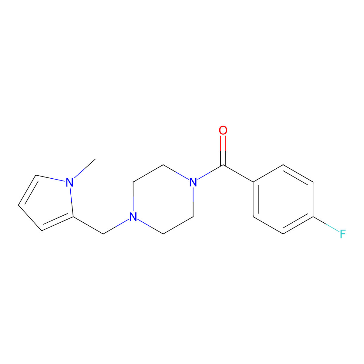 (4-Fluorophenyl)-[4-[(1-methylpyrrol-2-yl)methyl]piperazin-1-yl]methanone molecular structure, CAS 441314-69-8
