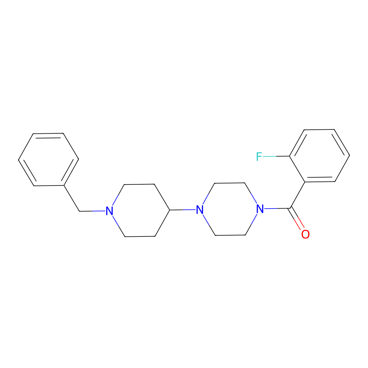 [4-(1-Benzylpiperidin-4-yl)piperazin-1-yl]-(2-fluorophenyl)methanone molecular structure, CAS 441314-70-1