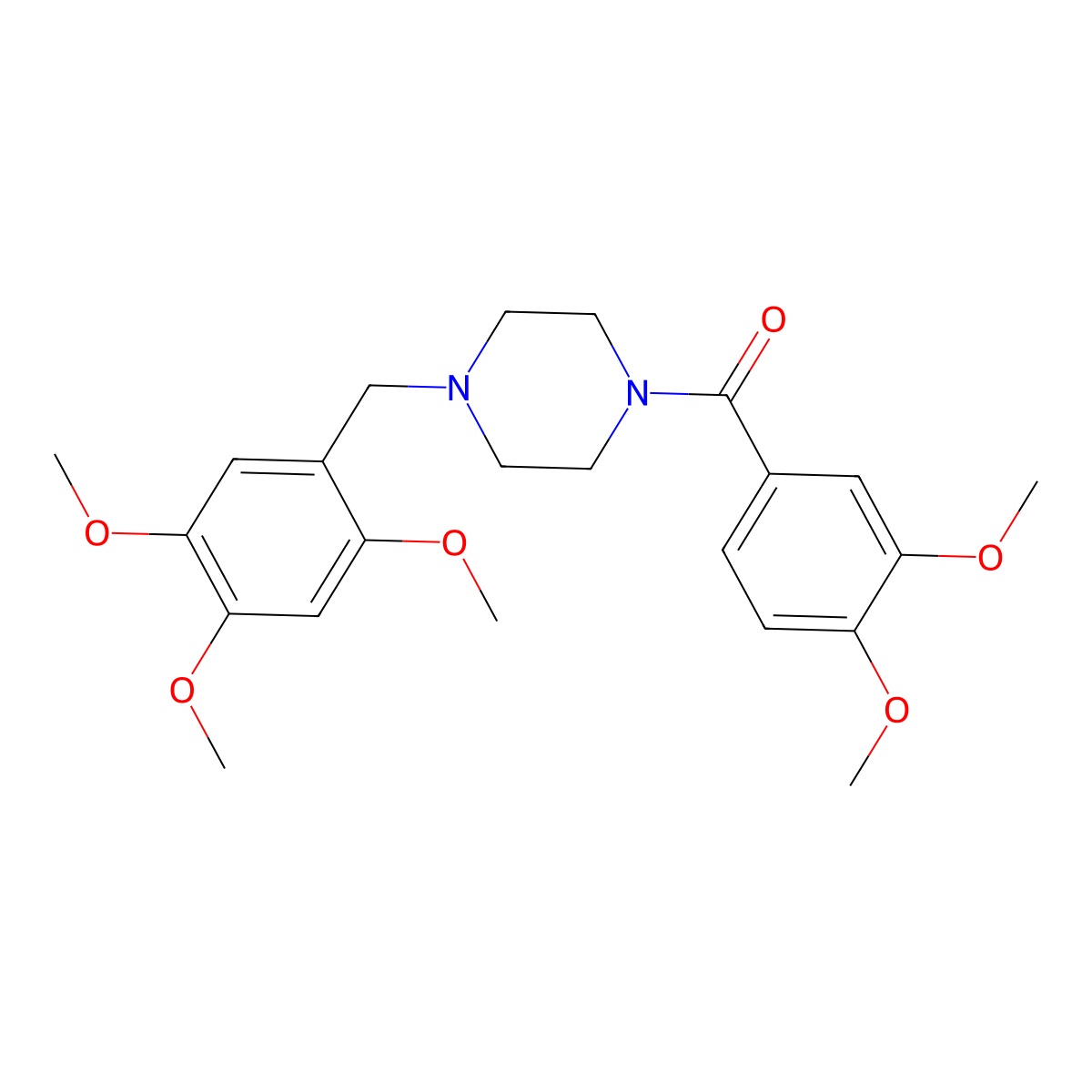 (3,4-Dimethoxyphenyl)-[4-[(2,4,5-trimethoxyphenyl)methyl]piperazin-1-yl]methanone molecular structure, CAS 441314-75-6