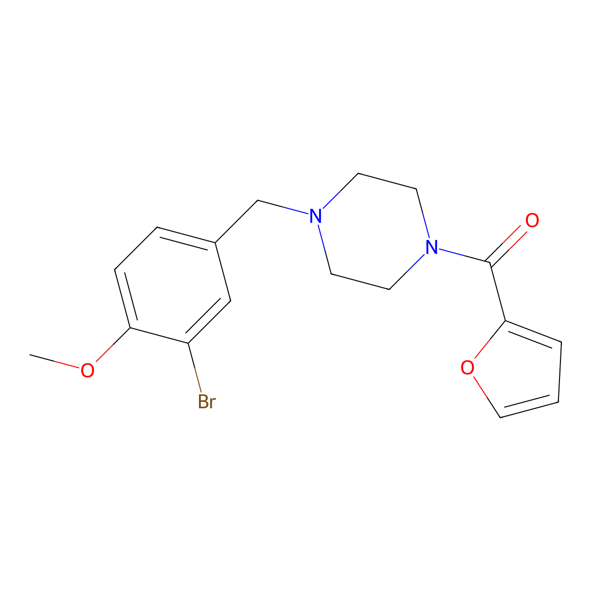 1-(3-Bromo-4-methoxybenzyl)-4-(2-furoyl)piperazine molecular structure, CAS 441314-76-7