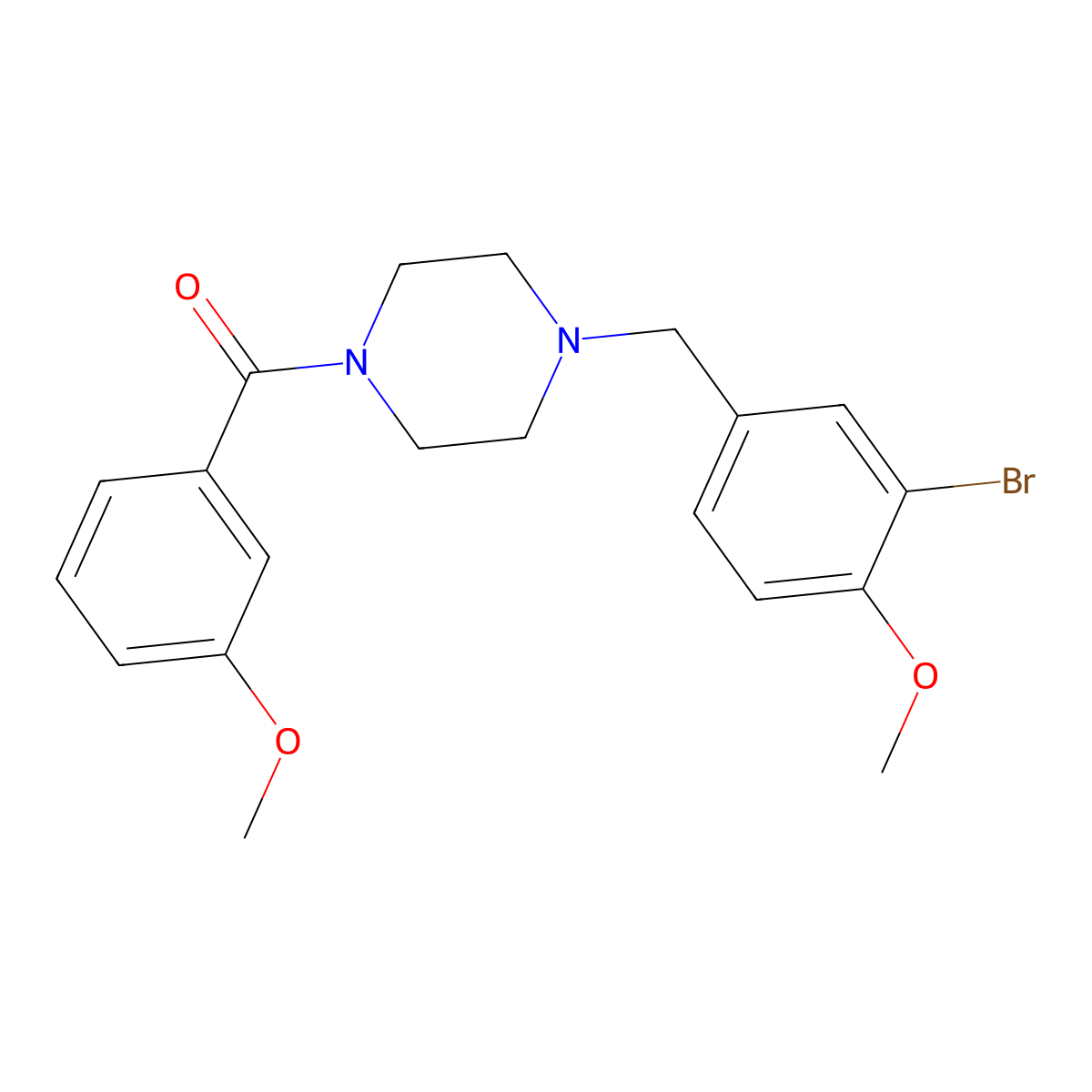 [4-[(3-Bromo-4-methoxyphenyl)methyl]piperazin-1-yl]-(3-methoxyphenyl)methanone molecular structure, CAS 441314-86-9