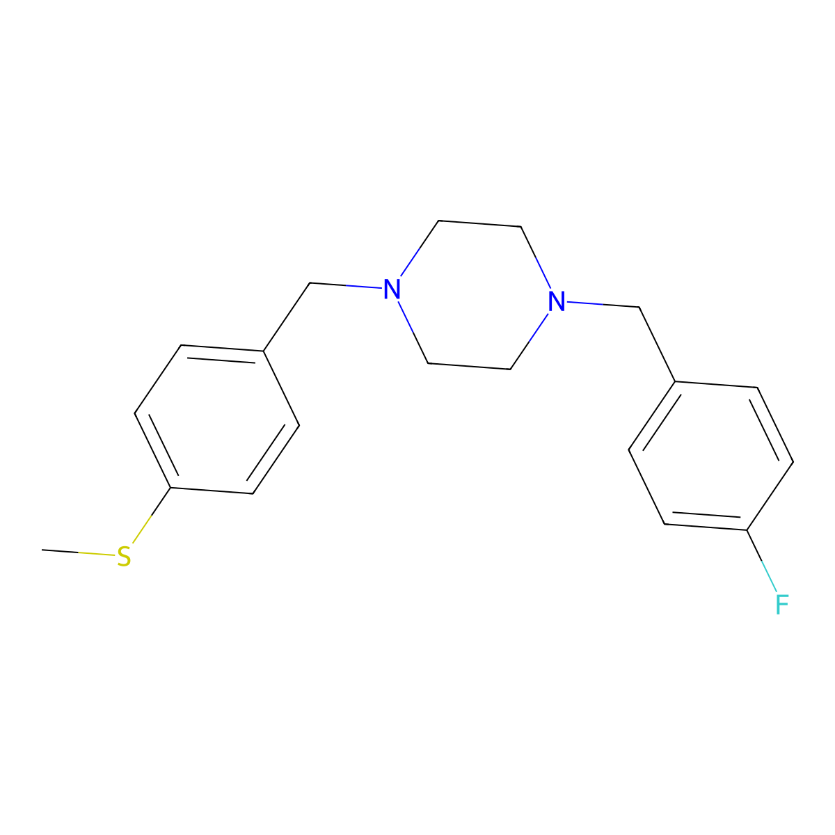 1-(4-Fluorobenzyl)-4-[4-(methylsulfanyl)benzyl]piperazine molecular structure, CAS 441314-89-2