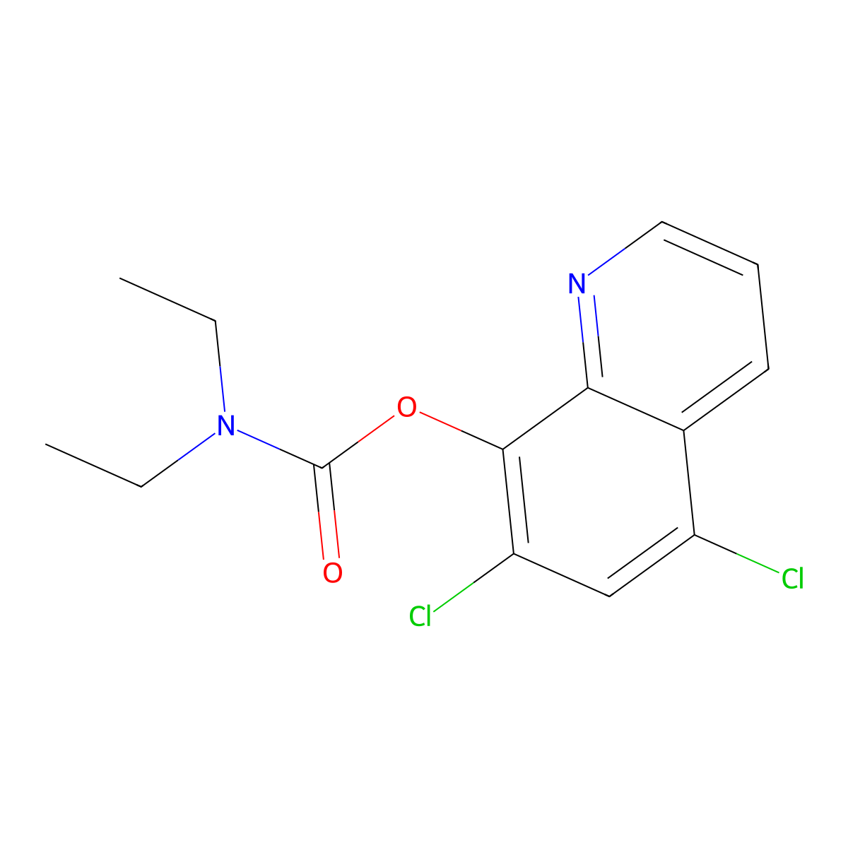 5,7-dichloroquinolin-8-yl N,N-diethylcarbamate molecular structure, CAS 441314-98-3