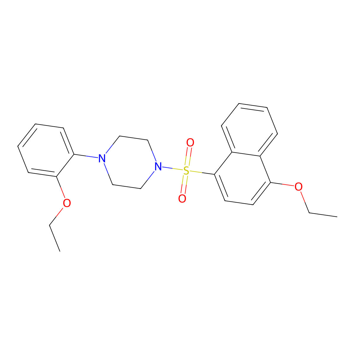 1-[(4-Ethoxynaphthalen-1-yl)sulfonyl]-4-(2-ethoxyphenyl)piperazine molecular structure, CAS 441315-20-4