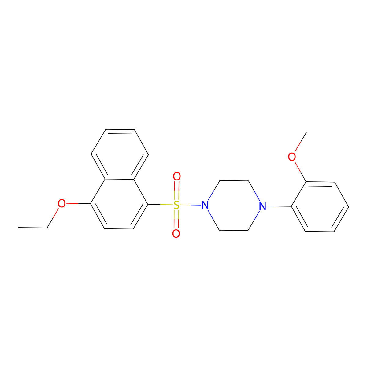 1-(4-Ethoxynaphthalen-1-yl)sulfonyl-4-(2-methoxyphenyl)piperazine molecular structure, CAS 441315-24-8