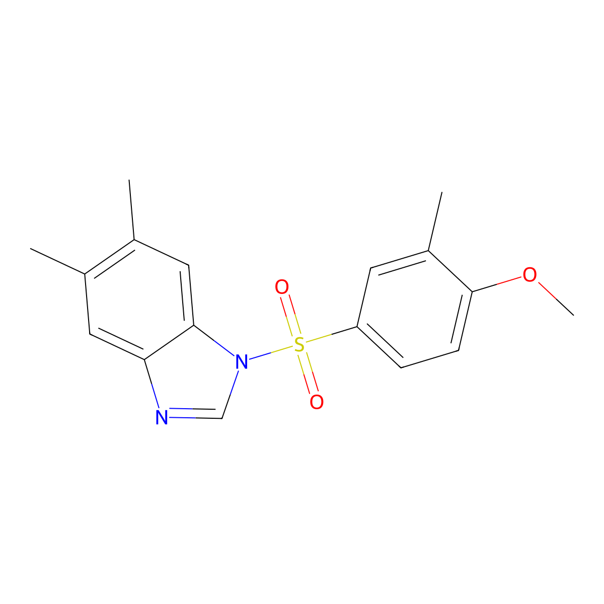 1-(4-Methoxy-3-methylphenyl)sulfonyl-5,6-dimethylbenzimidazole molecular structure, CAS 441315-25-9