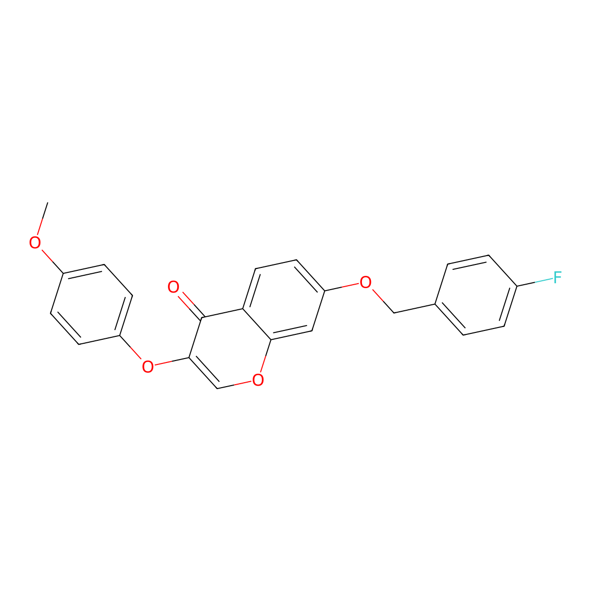 7-((4-fluorobenzyl)oxy)-3-(4-methoxyphenoxy)-4H-chromen-4-one molecular structure, CAS 441316-19-4