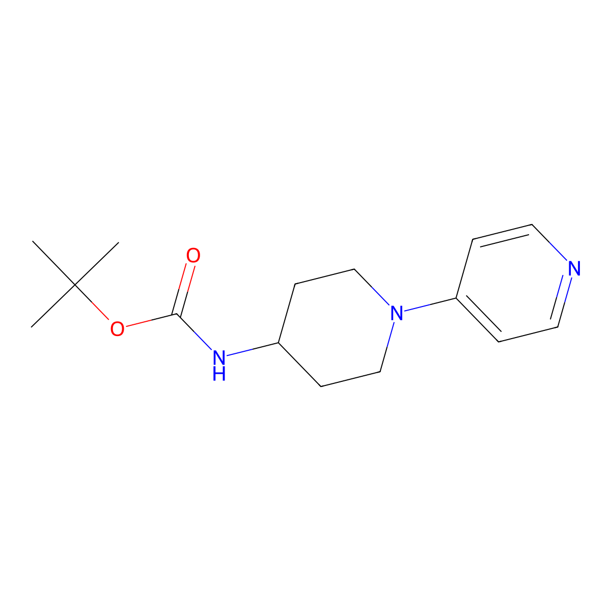 tert-Butyl [1-(pyridin-4-yl)piperidin-4-yl]carbamate molecular structure, CAS 441330-00-3