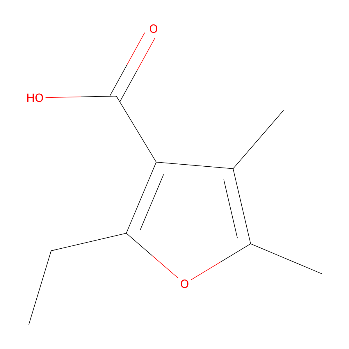 2-Ethyl-4,5-dimethylfuran-3-carboxylic acid molecular structure, CAS 4414-36-2