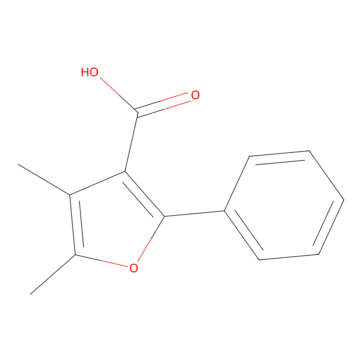 4,5-Dimethyl-2-phenylfuran-3-carboxylic acid molecular structure, CAS 4414-38-4