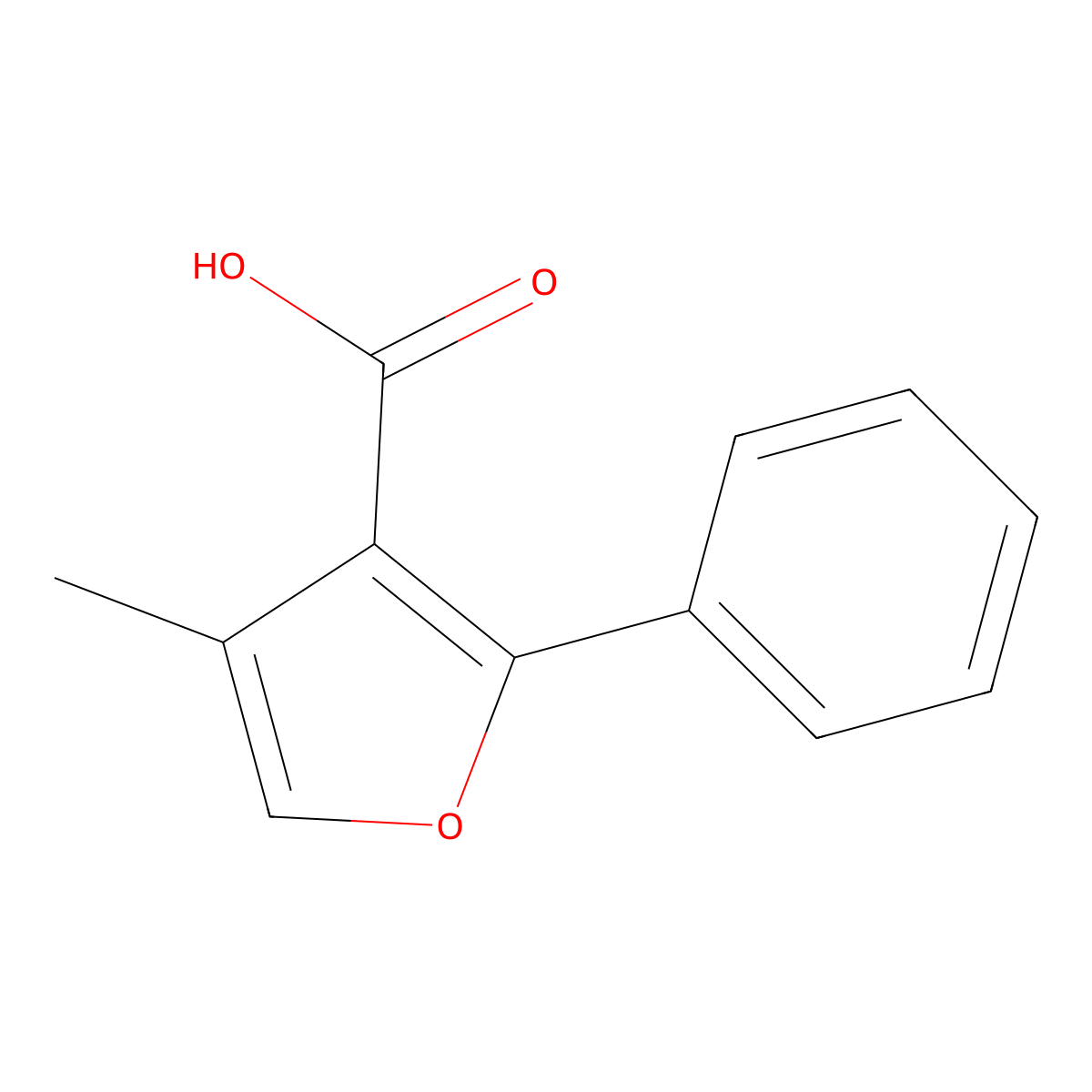 4-Methyl-2-phenylfuran-3-carboxylic acid molecular structure, CAS 4414-45-3