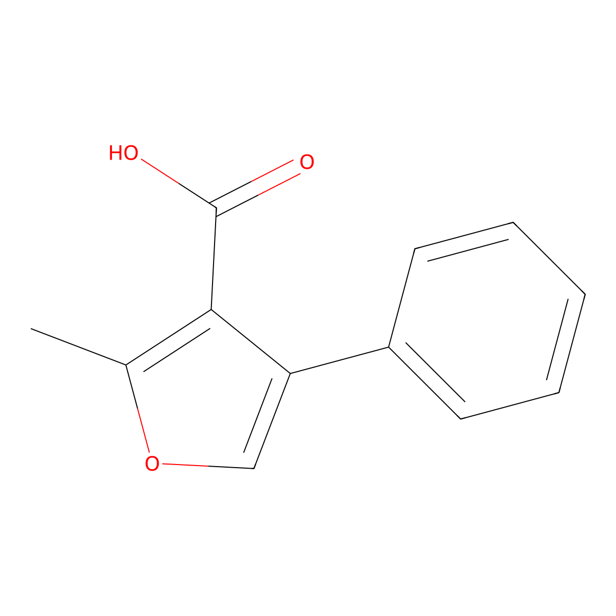 2-Methyl-4-phenylfuran-3-carboxylic acid molecular structure, CAS 4414-47-5