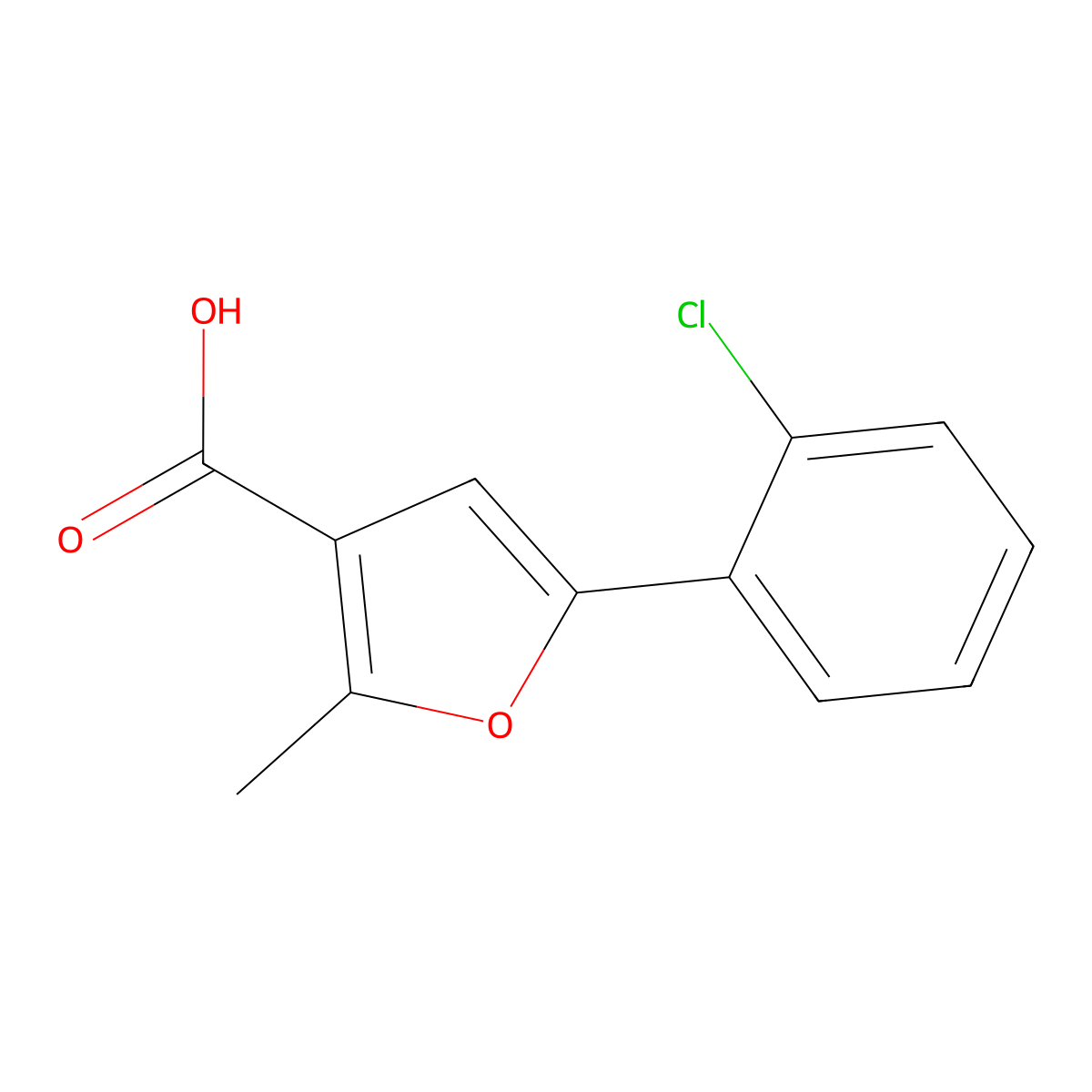 5-(2-Chlorophenyl)-2-methylfuran-3-carboxylic acid molecular structure, CAS 4414-49-7