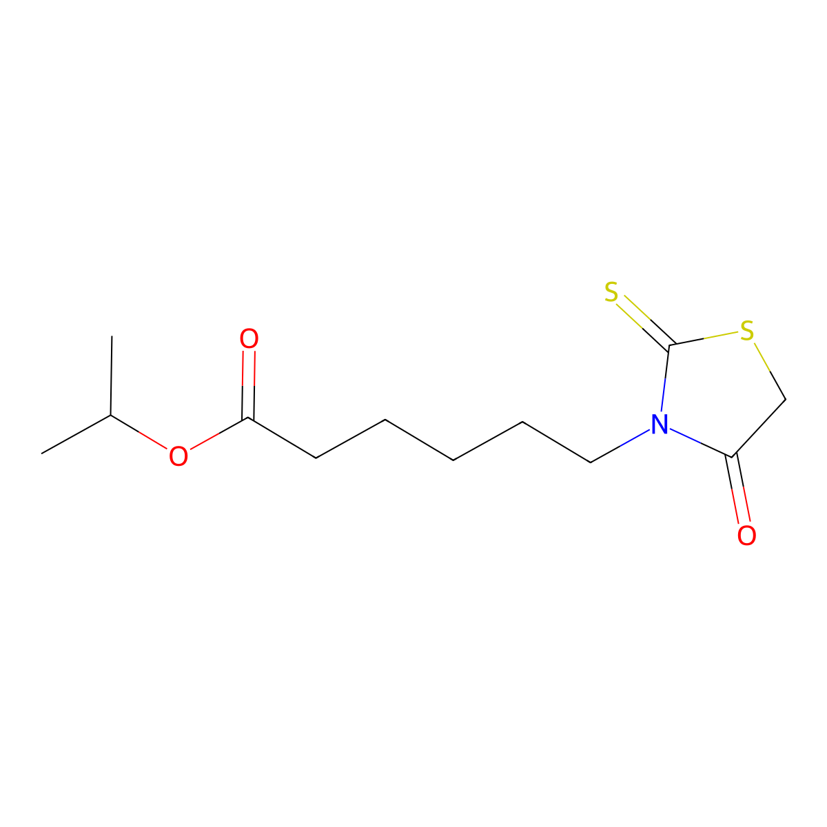 Methylethyl 6-(4-oxo-2-thioxo-1,3-thiazolidin-3-yl)hexanoate molecular structure, CAS 4414-67-9